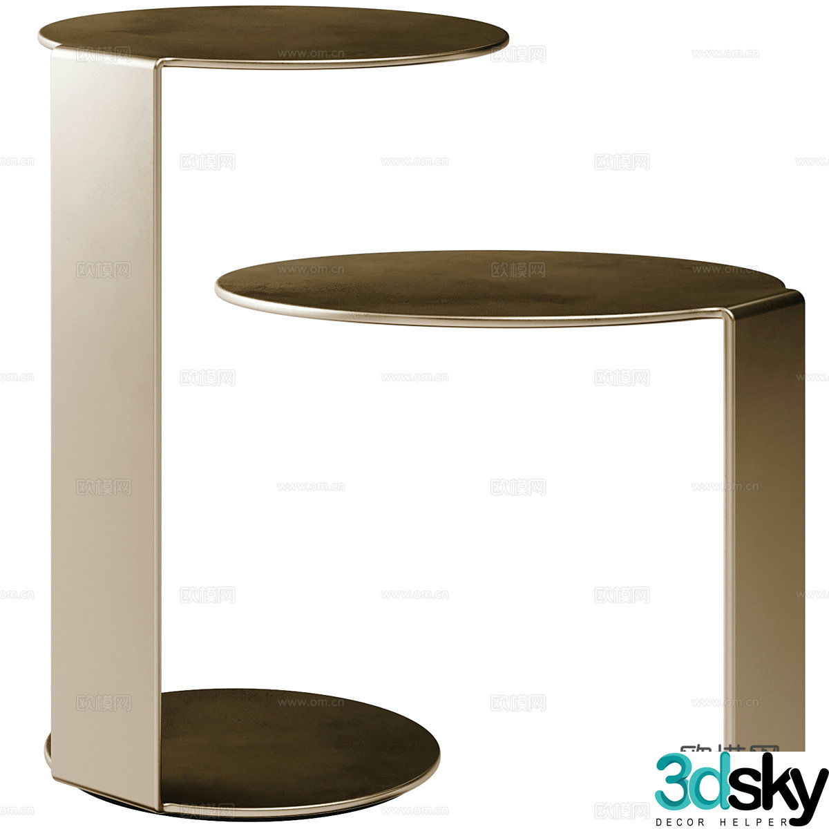 Modern Italian light luxury metal edge 3D model