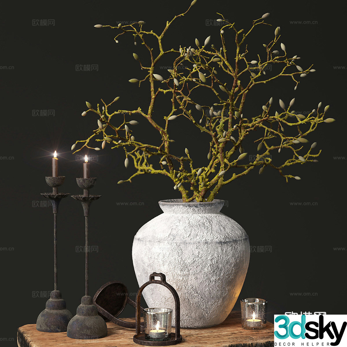 New Chinese vase flower art 3D model