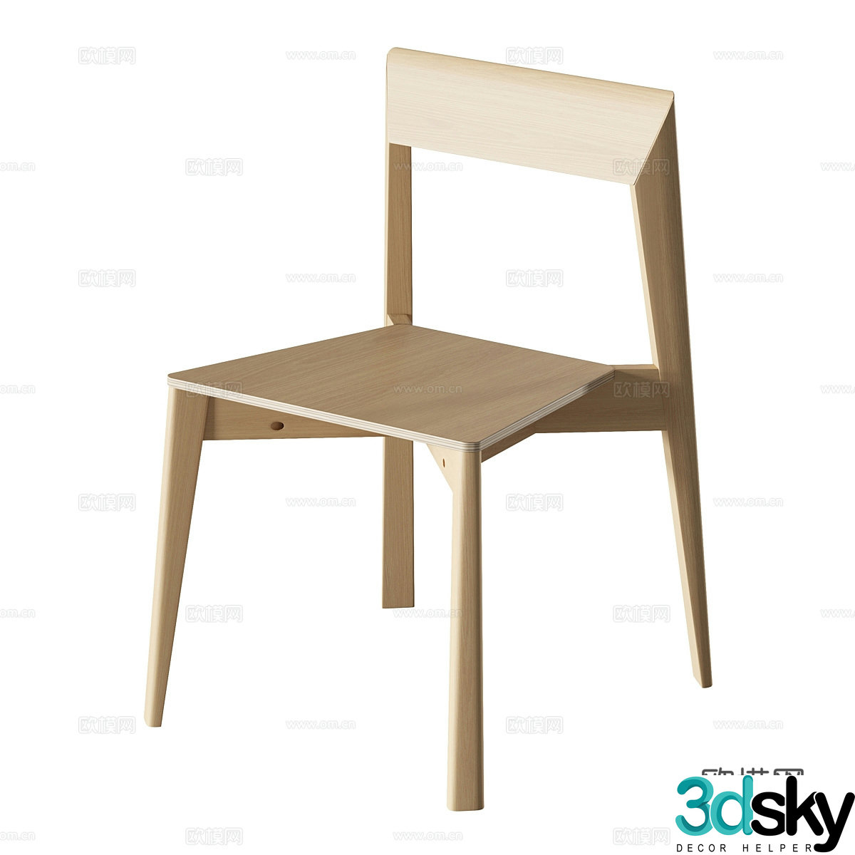 Nordic simple chair chair simple chair stool dining chair 3d model