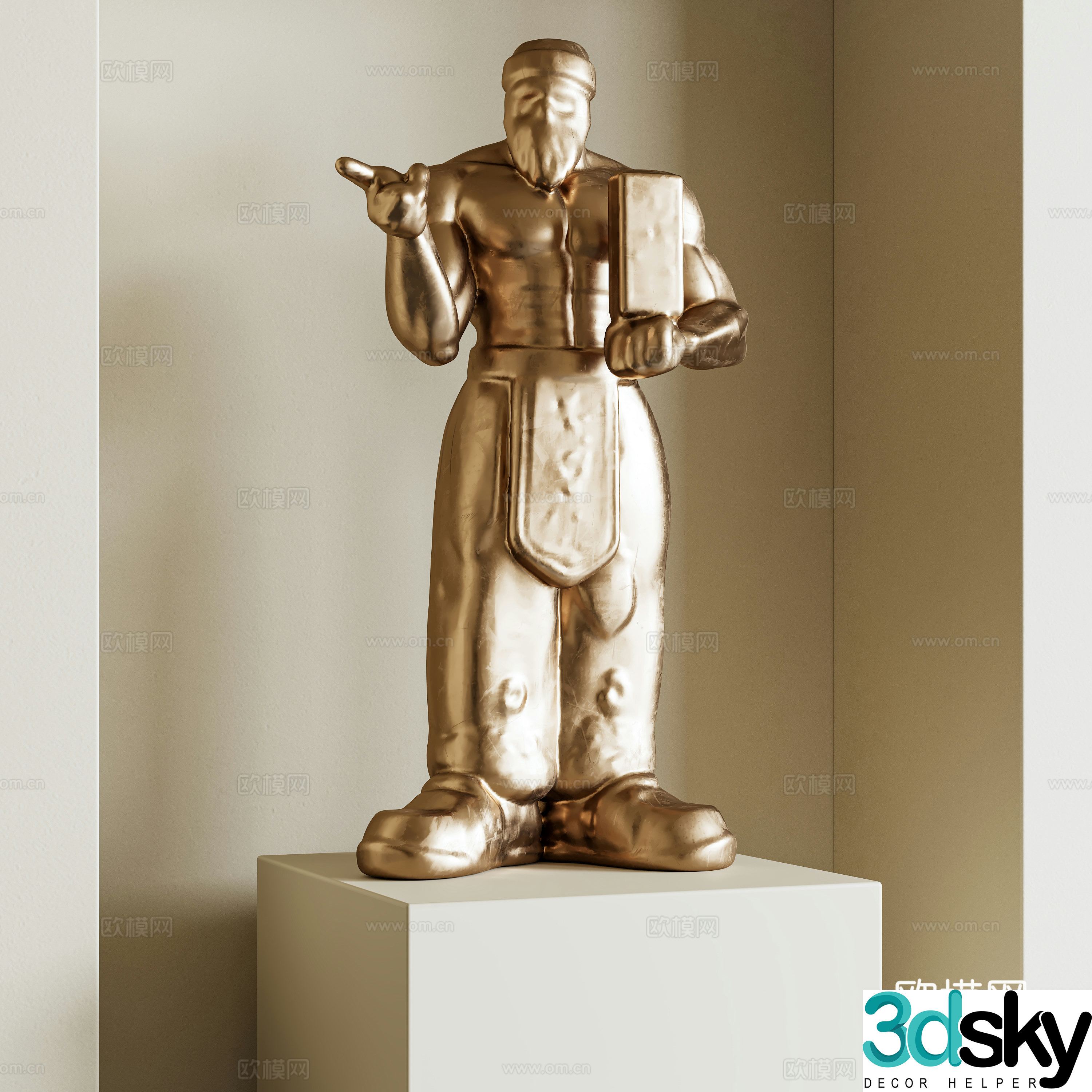 Modern sculpture ornaments Italian light luxury sculpture ornaments Metal sculpture ornaments Wood sculpture ornaments 3D model