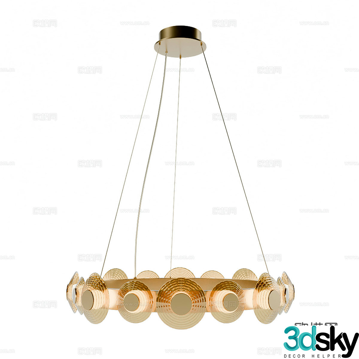 Modern simple chandelier chandelier simple chandelier light luxury chandelier glass chandelier 3d model