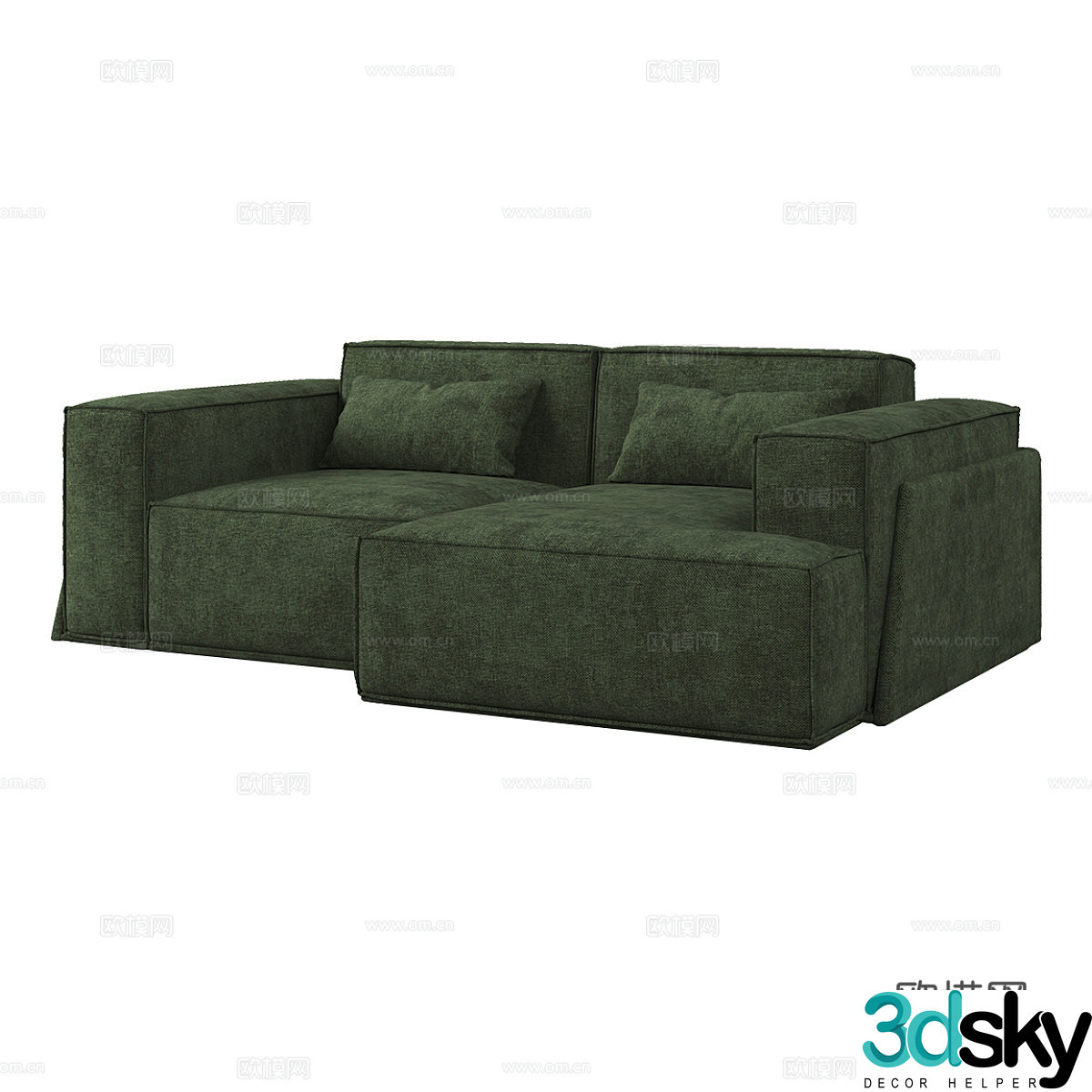 Modern simple double sofa double sofa simple double sofa living room sofa 3d model