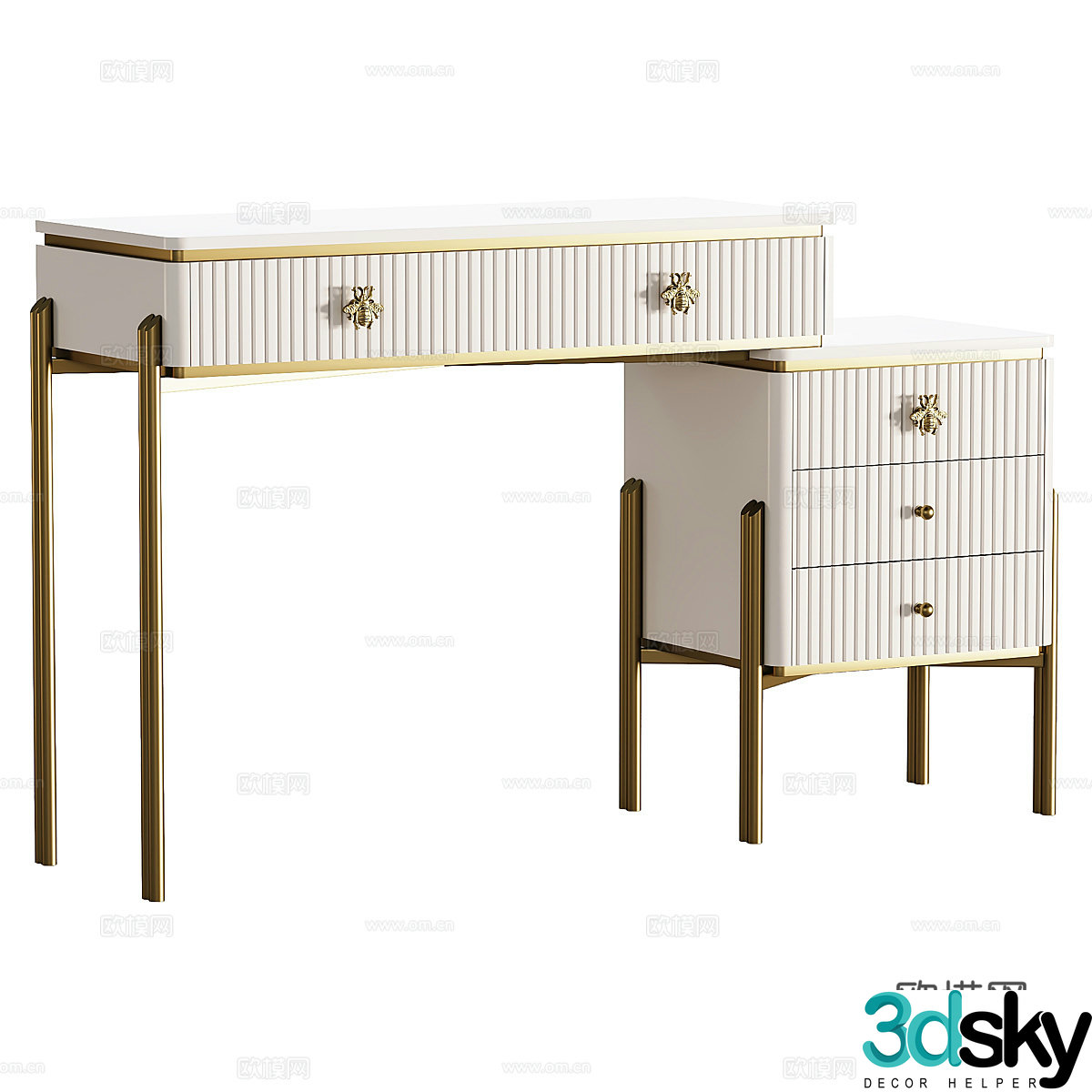 Modern simple and light luxury desk desk simple desk light luxury desk 3d model