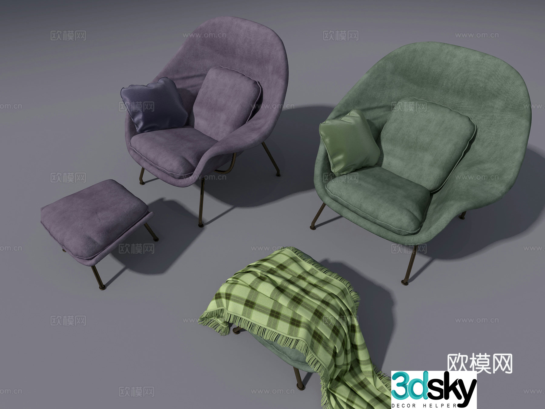 Single sofa 3d model