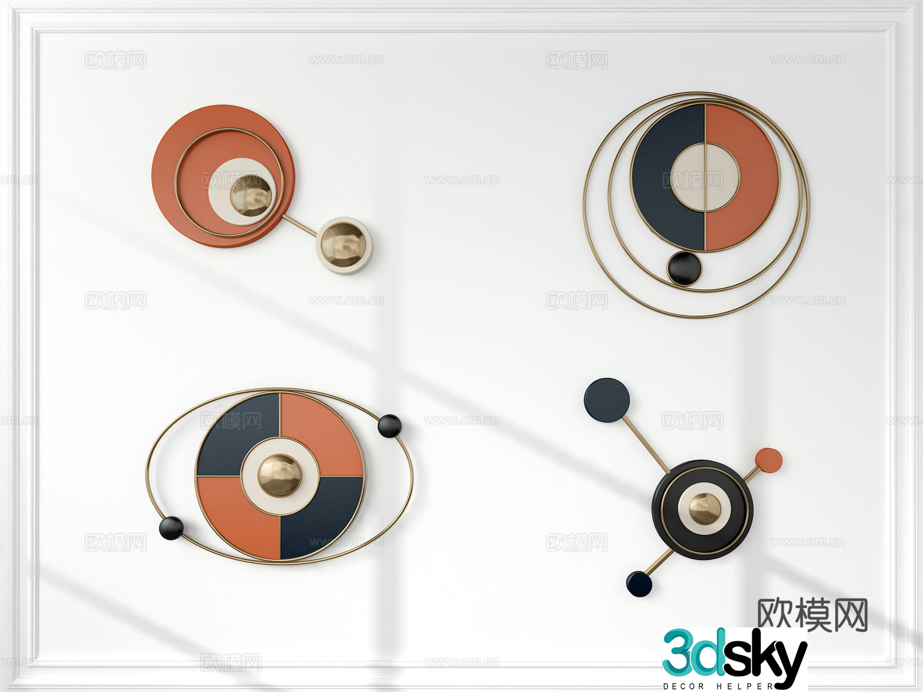 Modern metal pendant 3d model