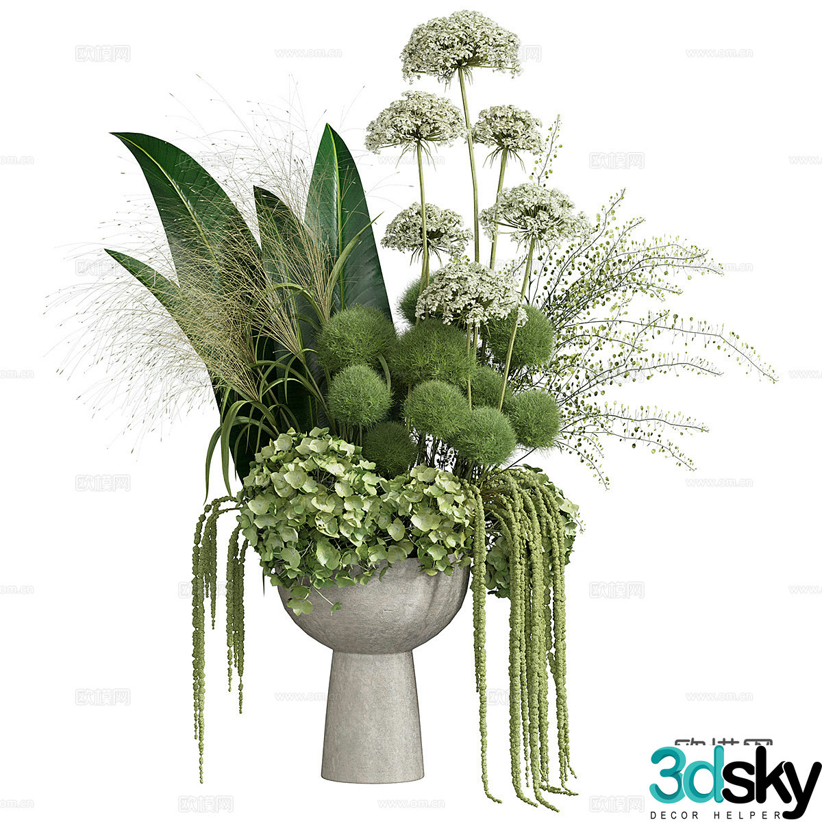 New Chinese vase flower art 3D model