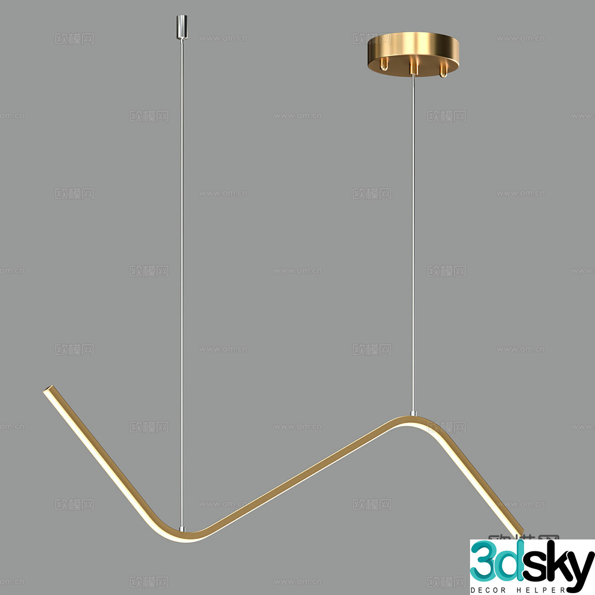 Modern simple light luxury chandeliers chandeliers Simple chandeliers Curved chandeliers Light luxury chandeliers Lamp 3D model
