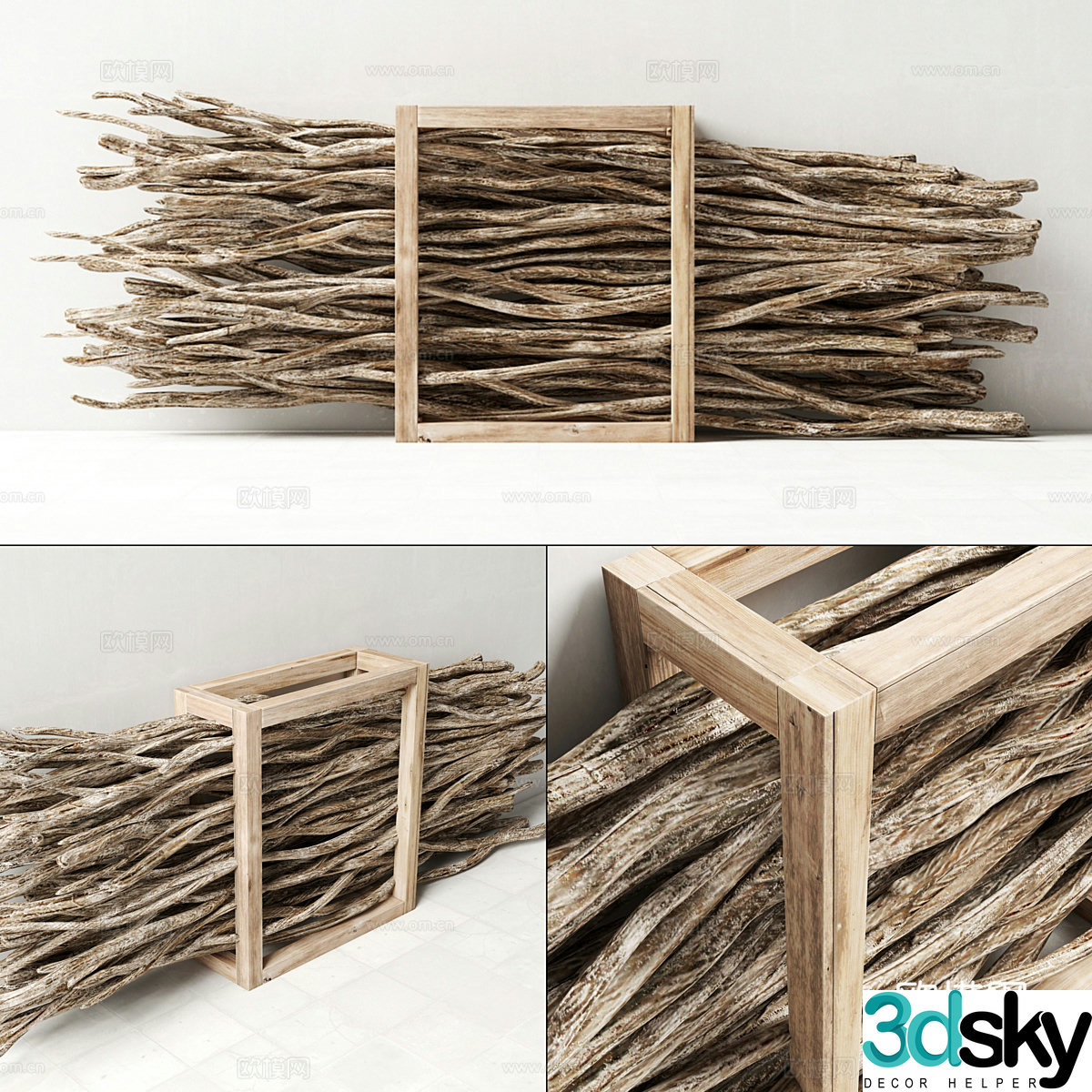 Dry firewood 3D model