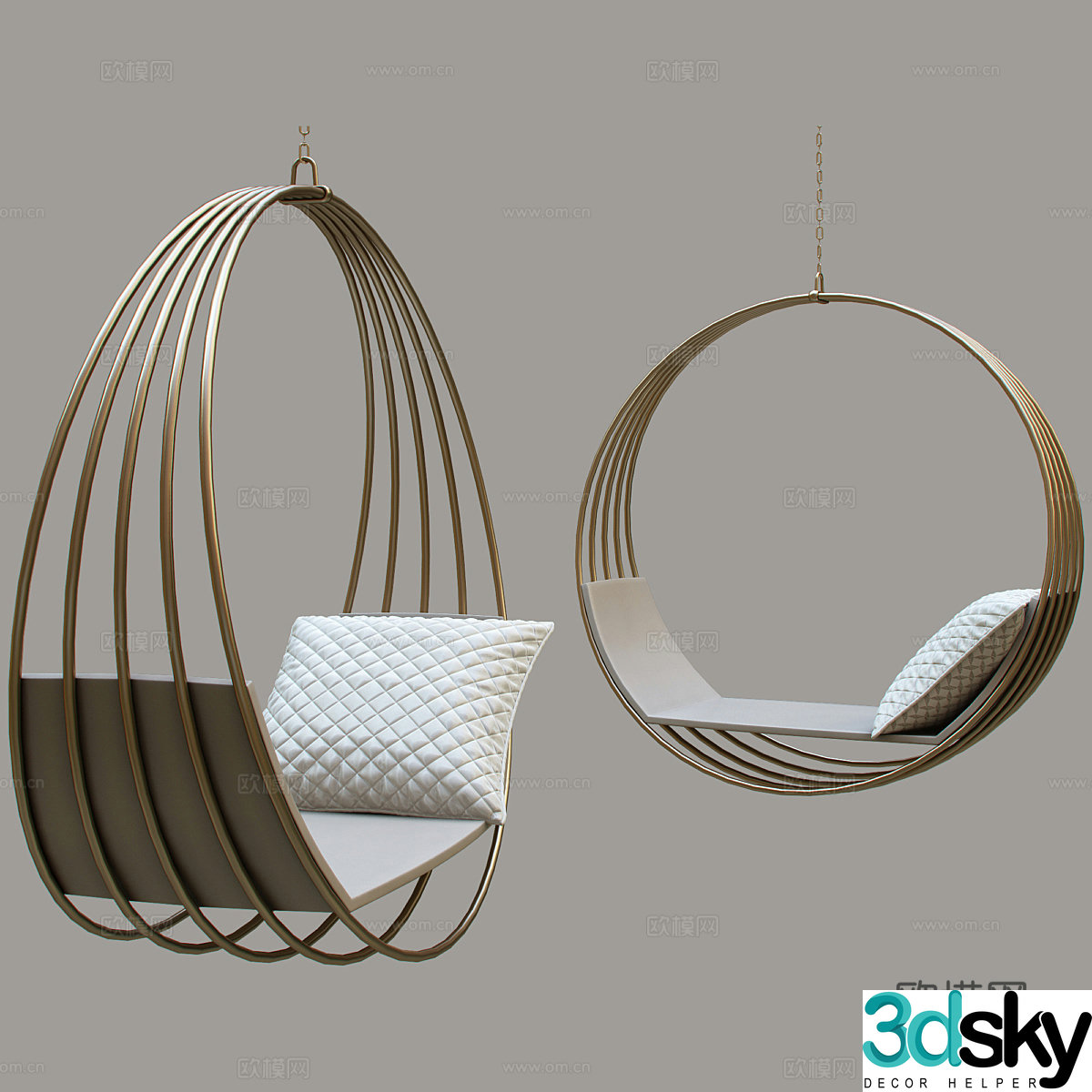 Hanging swing chair 3d model