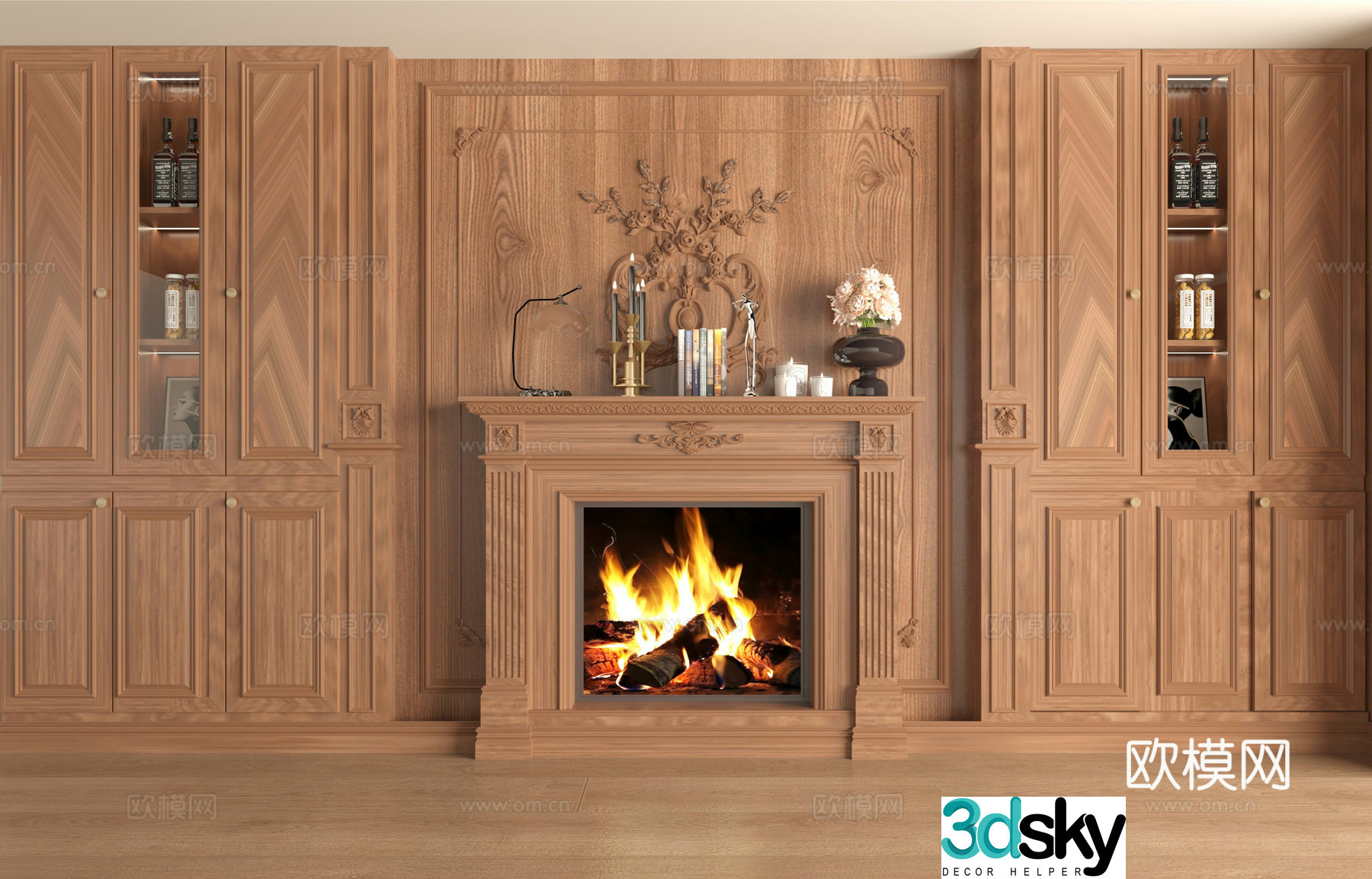 French medieval fireplace 3d model