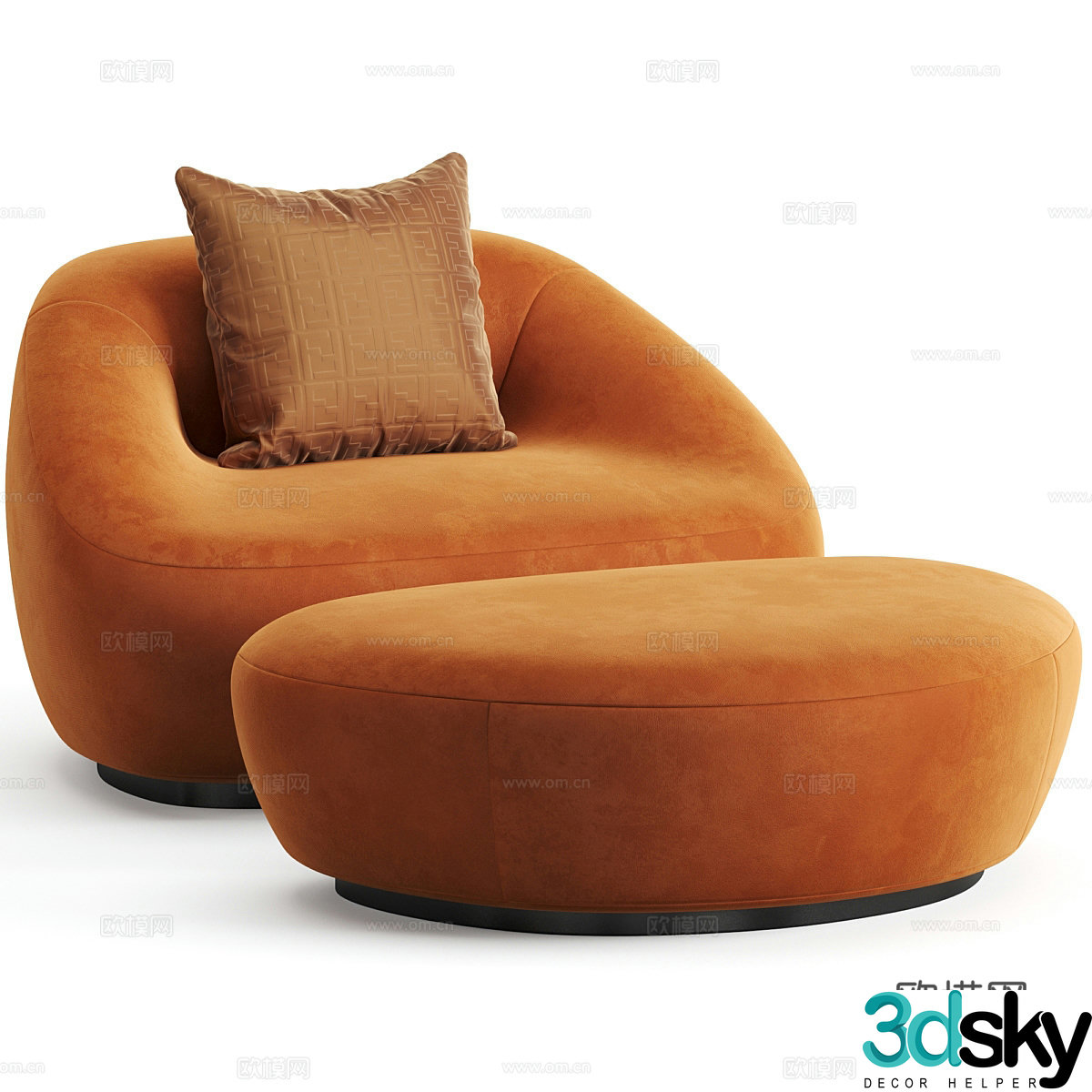 Sofa coffee table combination 3D model