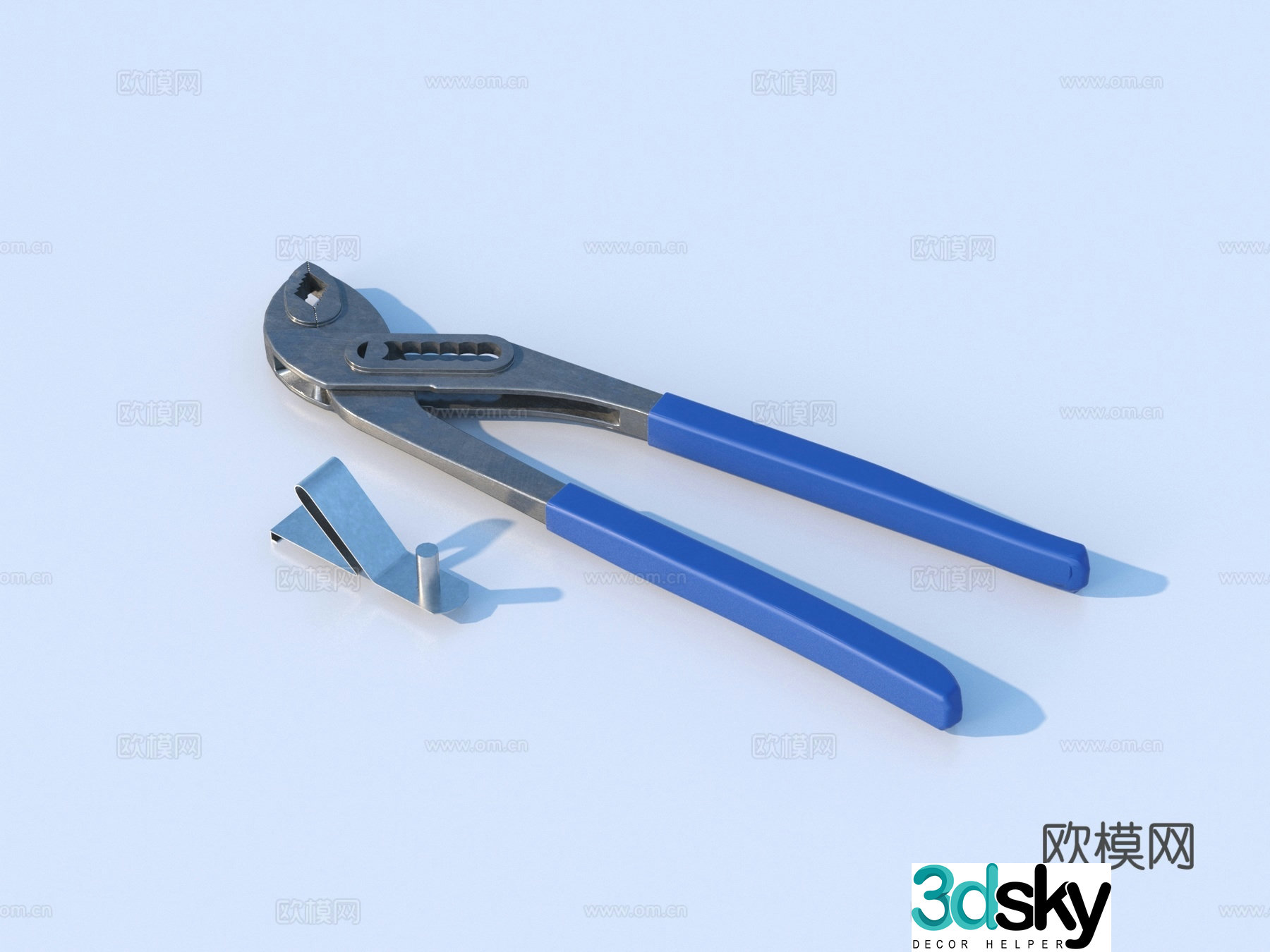 Pipe pliers pliers 3d model