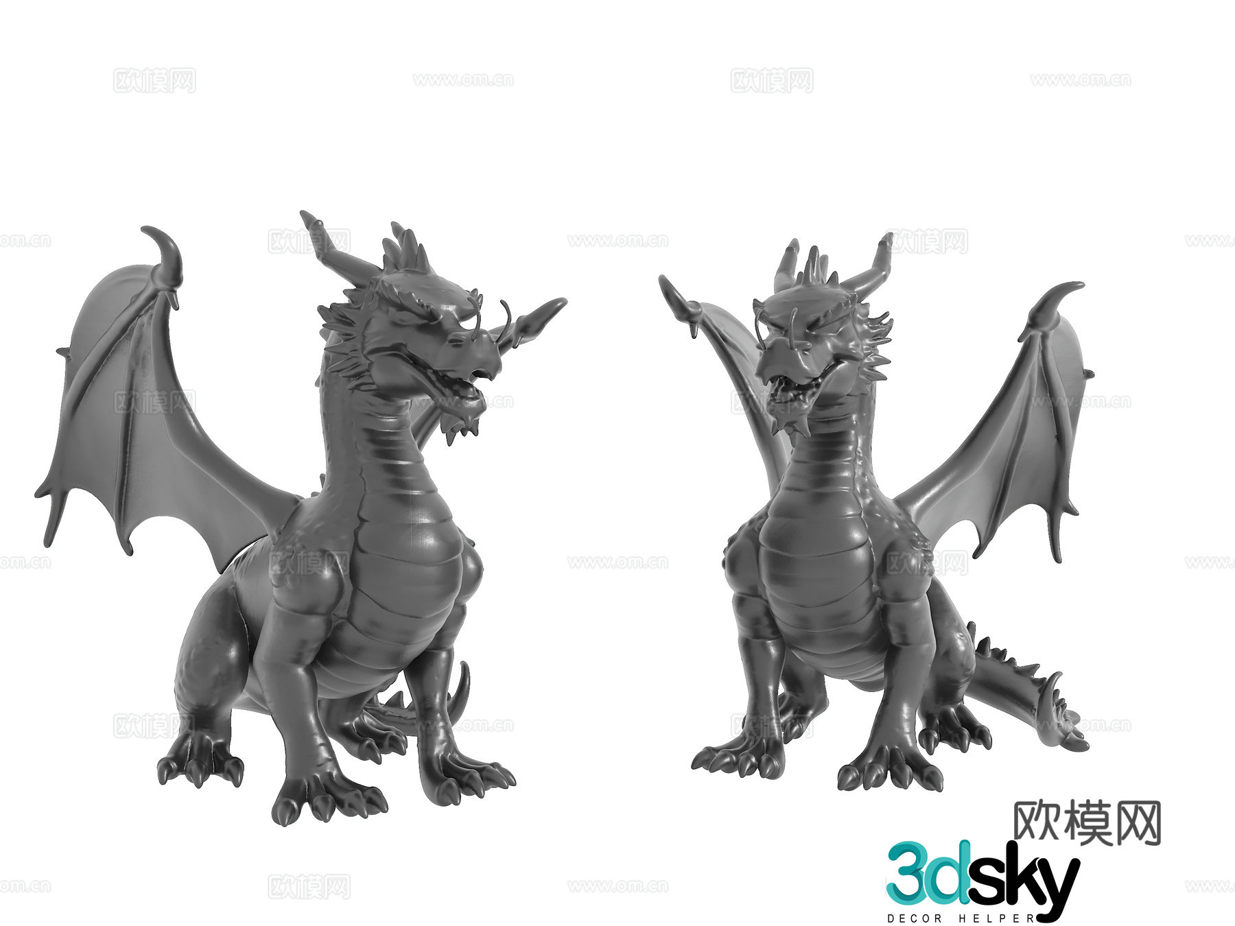 Modern sculpture ornaments Dragon dragon sculpture stone sculpture 3d model