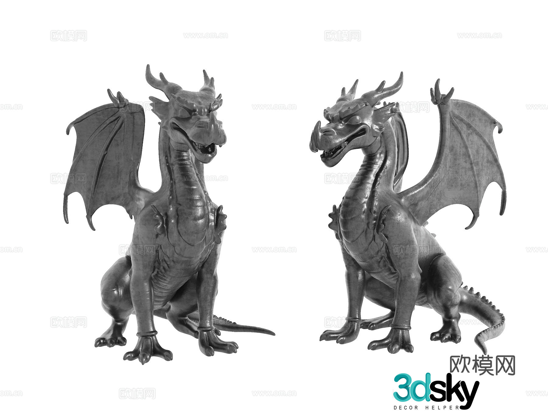 Modern sculpture ornaments Dragon dragon sculpture stone sculpture 3d model