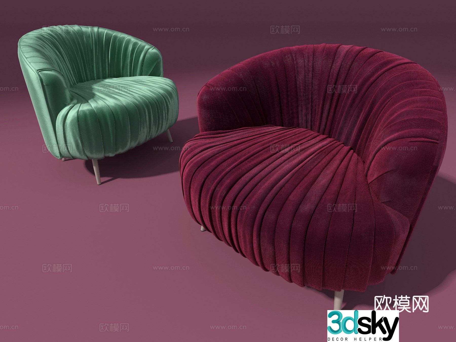 Fabric sofa 3d model