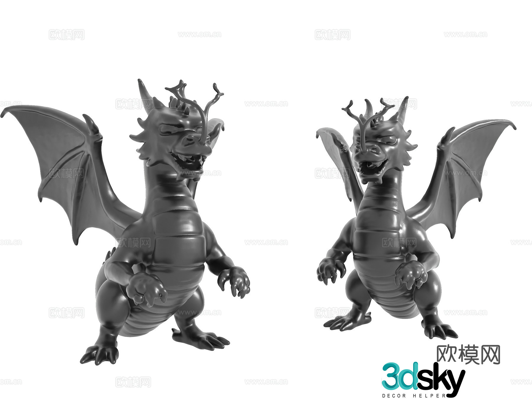 Modern sculpture ornaments Dragon dragon sculpture stone sculpture 3d model