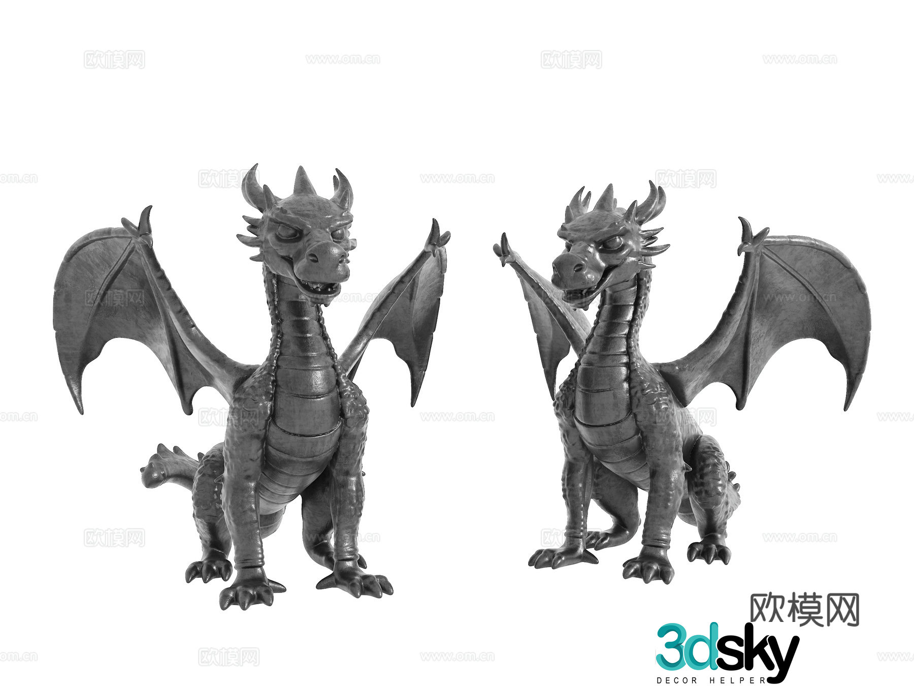 Modern sculpture ornaments Dragon dragon sculpture stone sculpture 3d model
