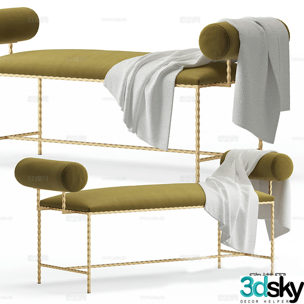 Sofa chair Sofa stool Imperial Chair Imperial Couch 3D Model