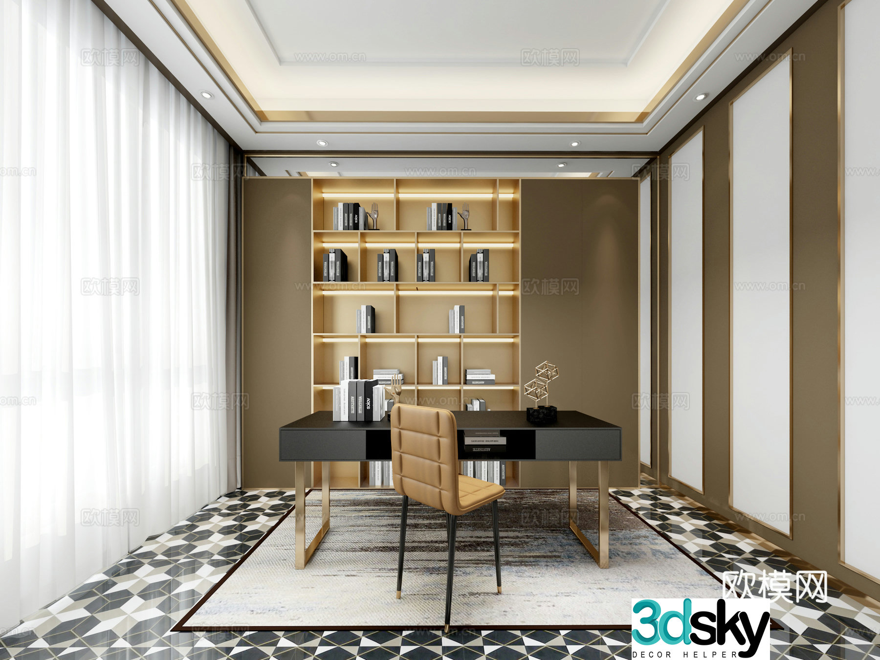 Study room 3d model