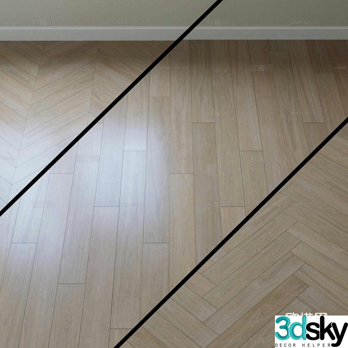 Laminate floor solid wood floor material 3D model