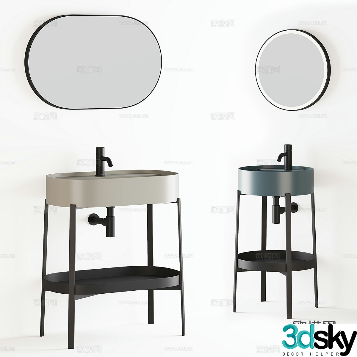 New Chinese style washbasin cabinet 3D model