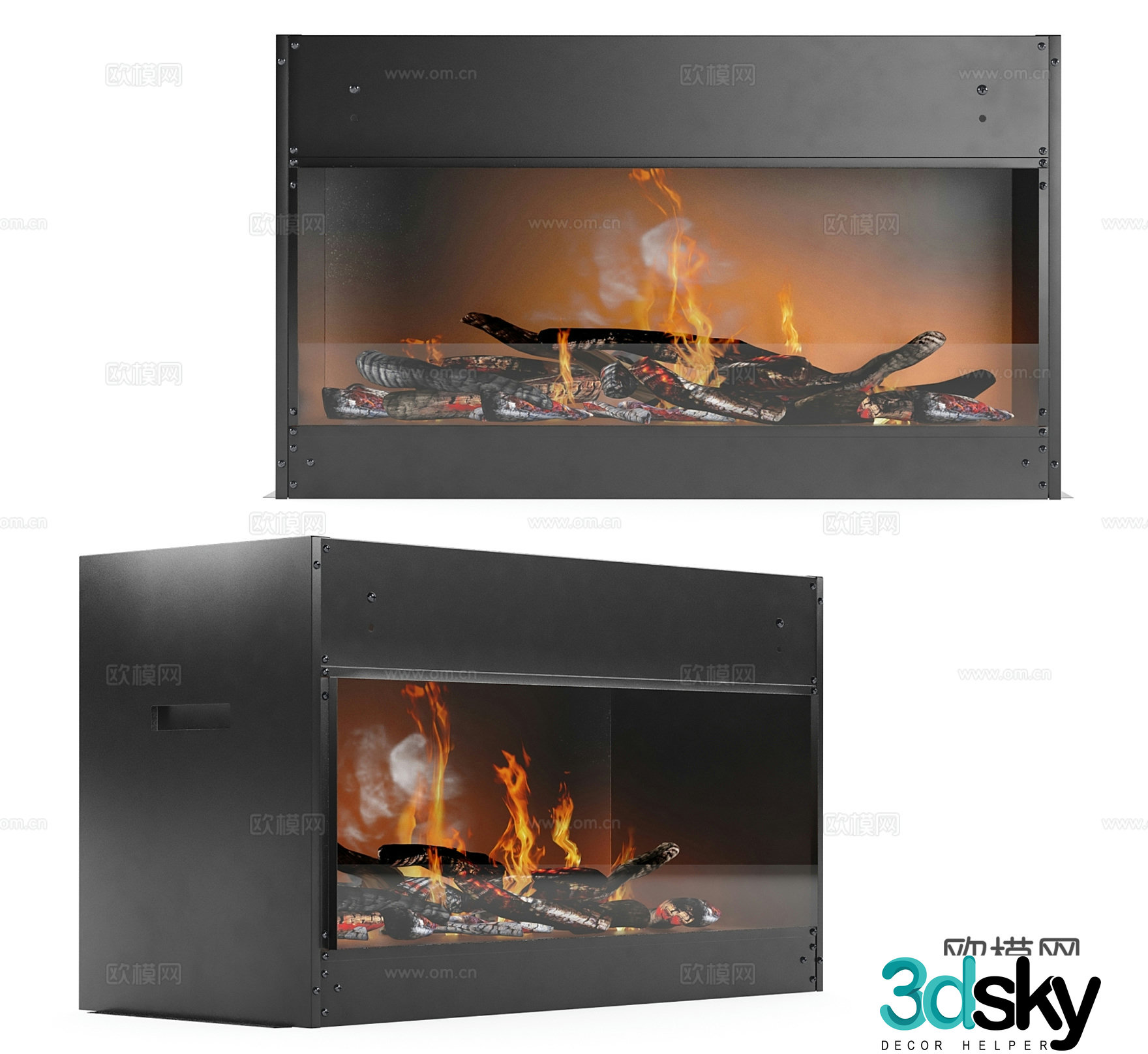 Modern fireplace 3d model