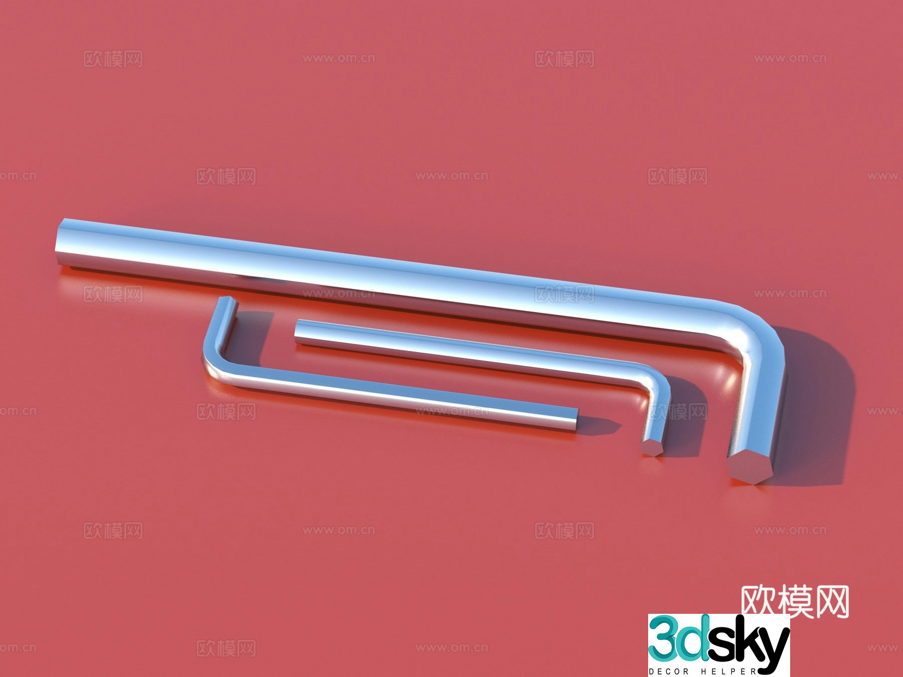 Wrench Allen wrench Toolbox 3D model