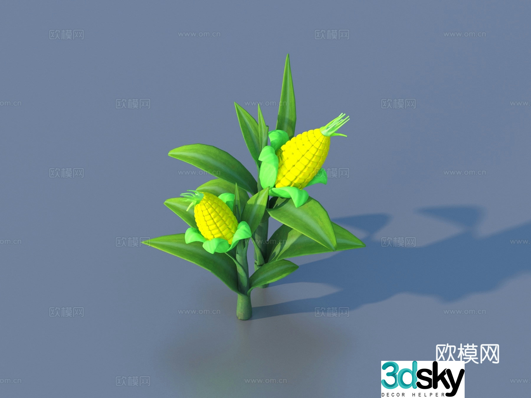 Cartoon corn fruit 3d model