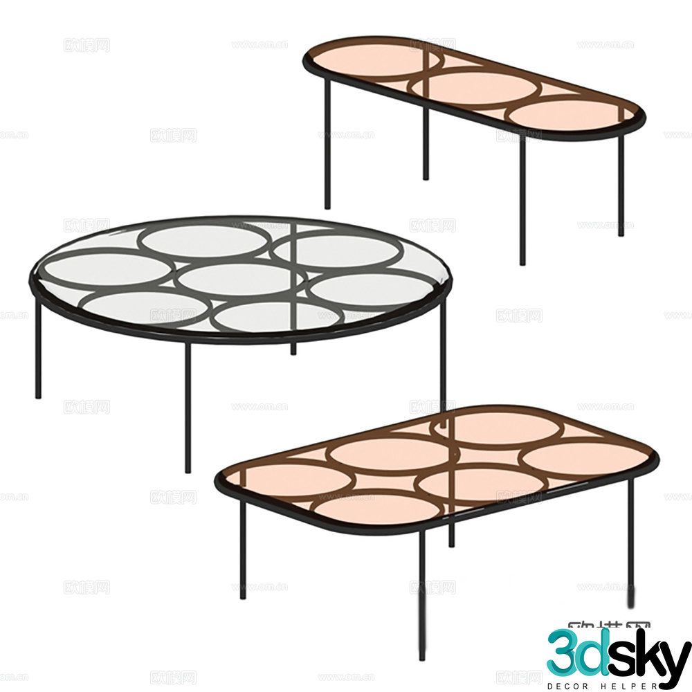 Table table coffee table round table 3d model