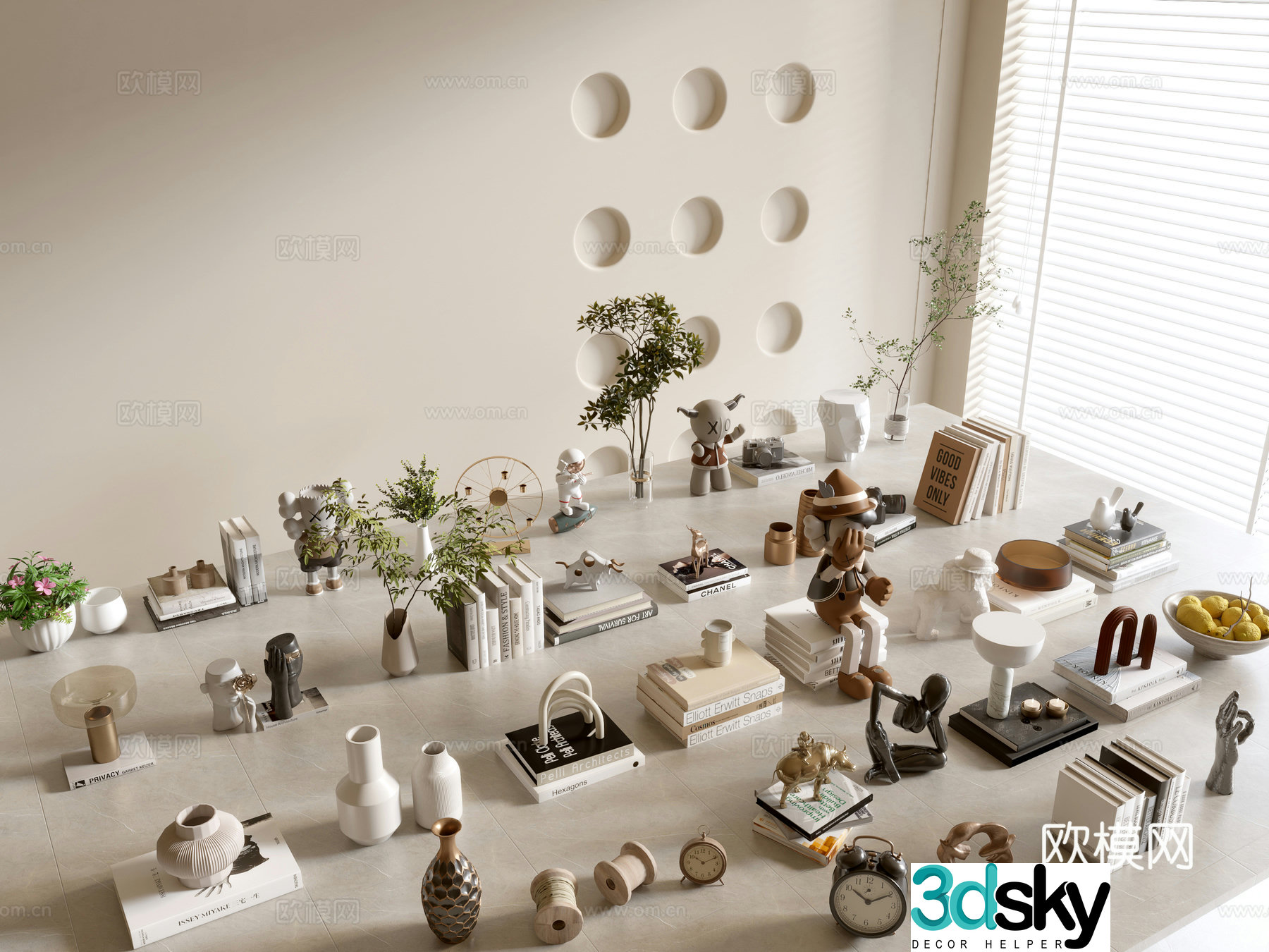 Modern ornament combination Vase ornament Art ornament Dining table ornament Tea set Coffee table ornament 3D model