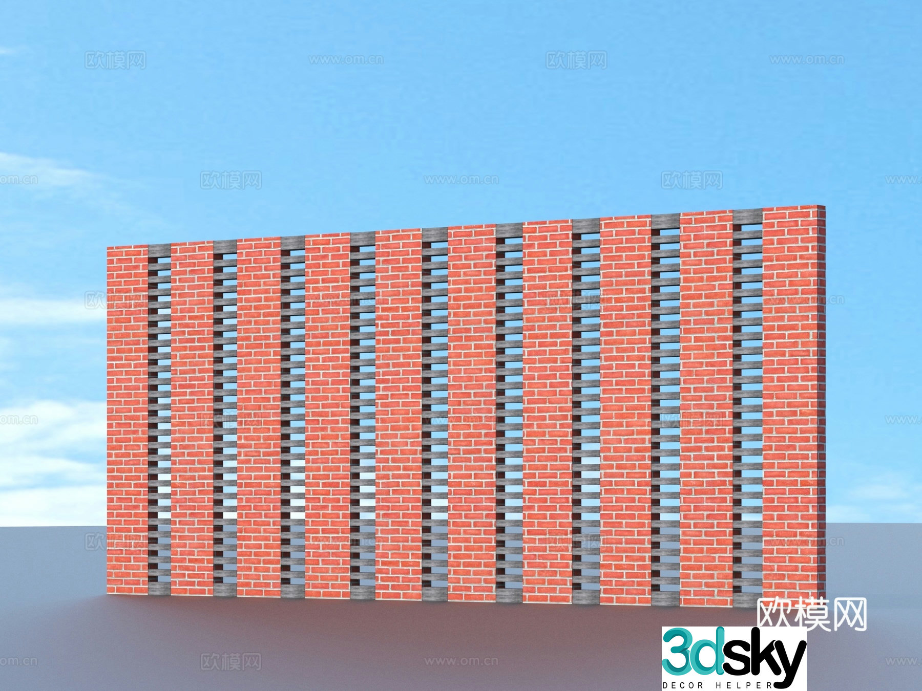 Brick wall Red brick wall Three-dimensional brick wall 3d model