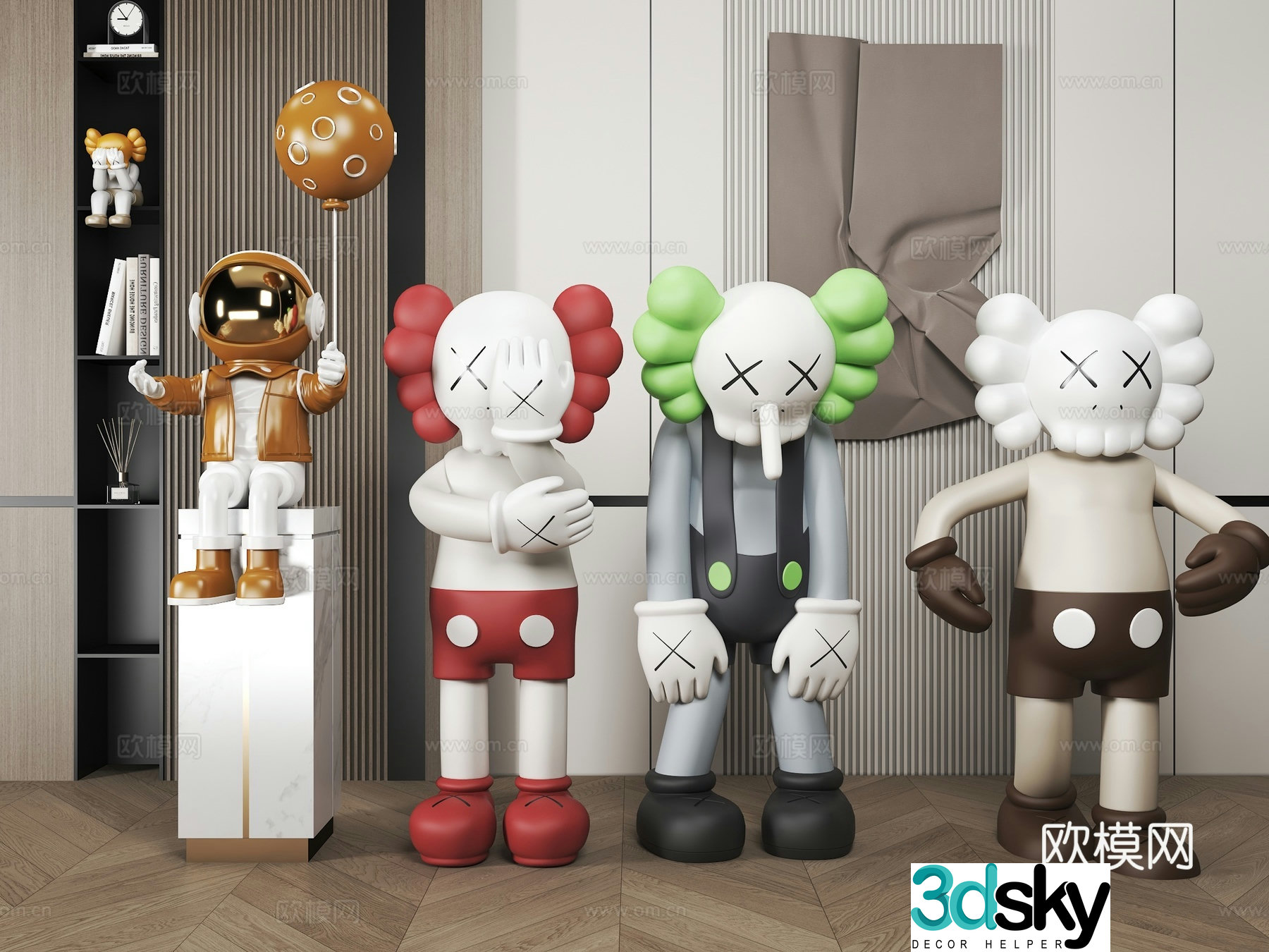 Violent Bear Doll Kaws Doll Modern Doll Ornaments Modern Sculpture Ornaments Cartoon 3D Model