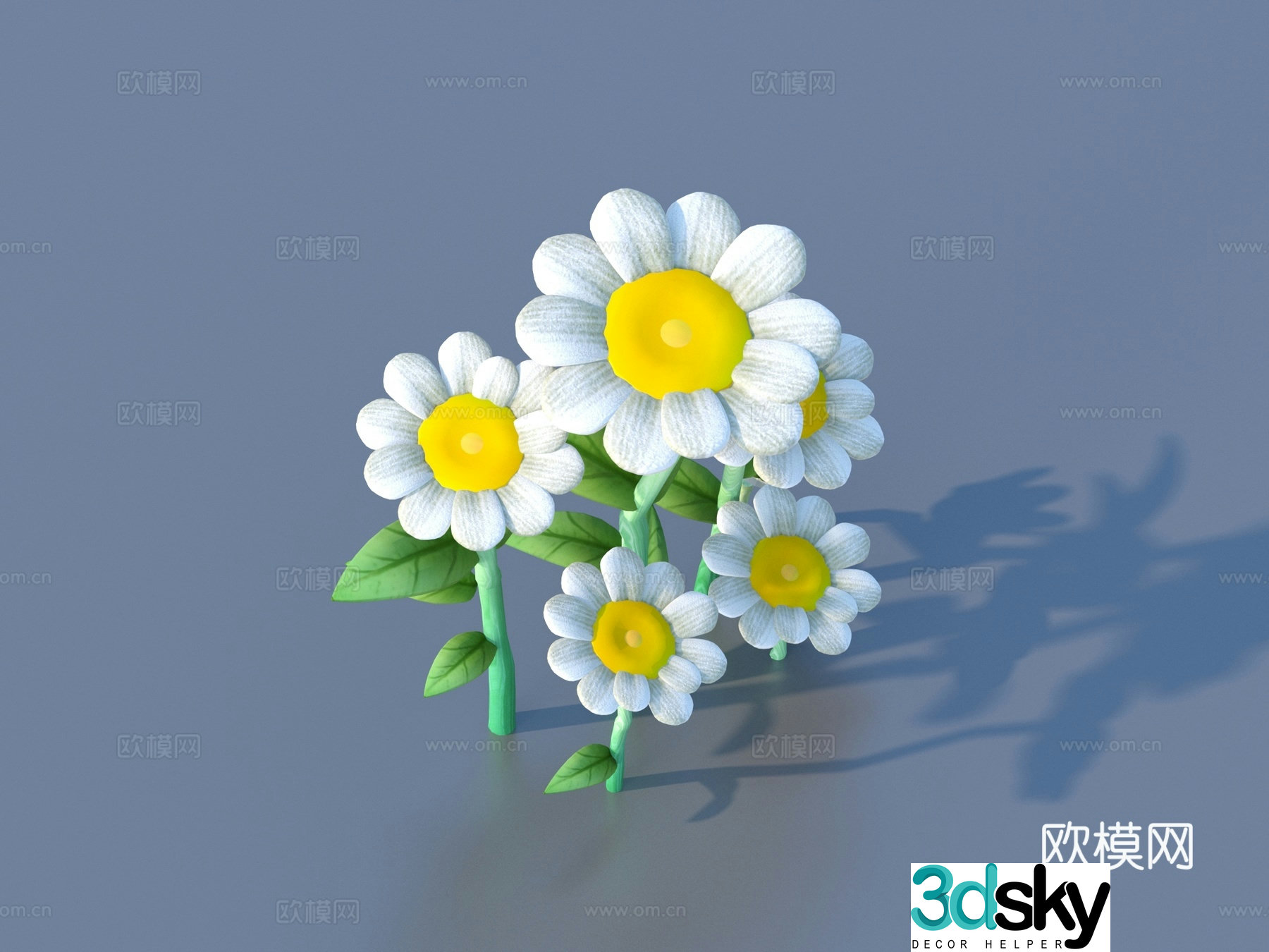 Cartoon Plants Shrub Flowers and Plants 3d Model