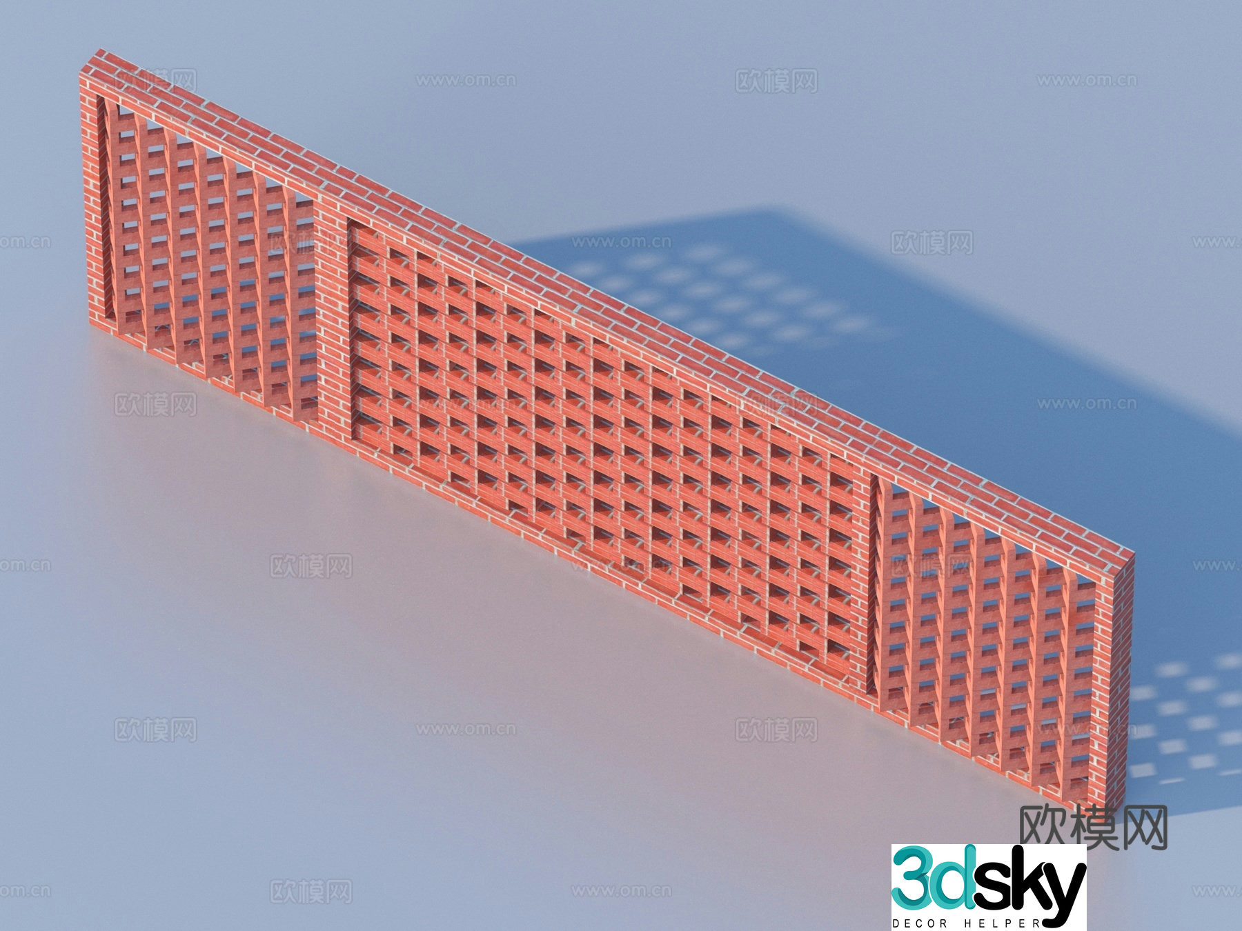 Brick wall Red brick wall Three-dimensional brick wall 3d model