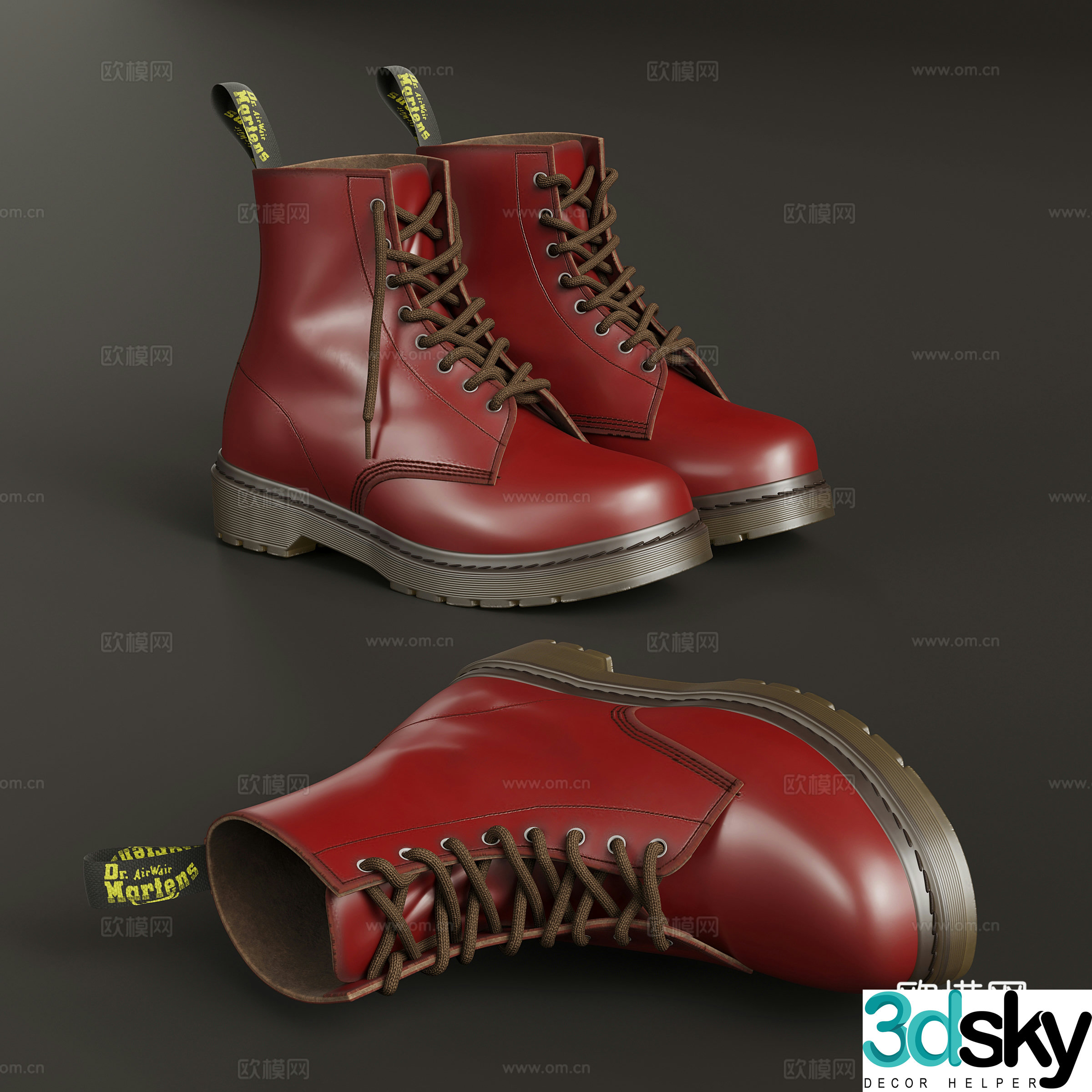 Shoes Modern Women’s Boots Martin Boots Retro Shoes 3d Model