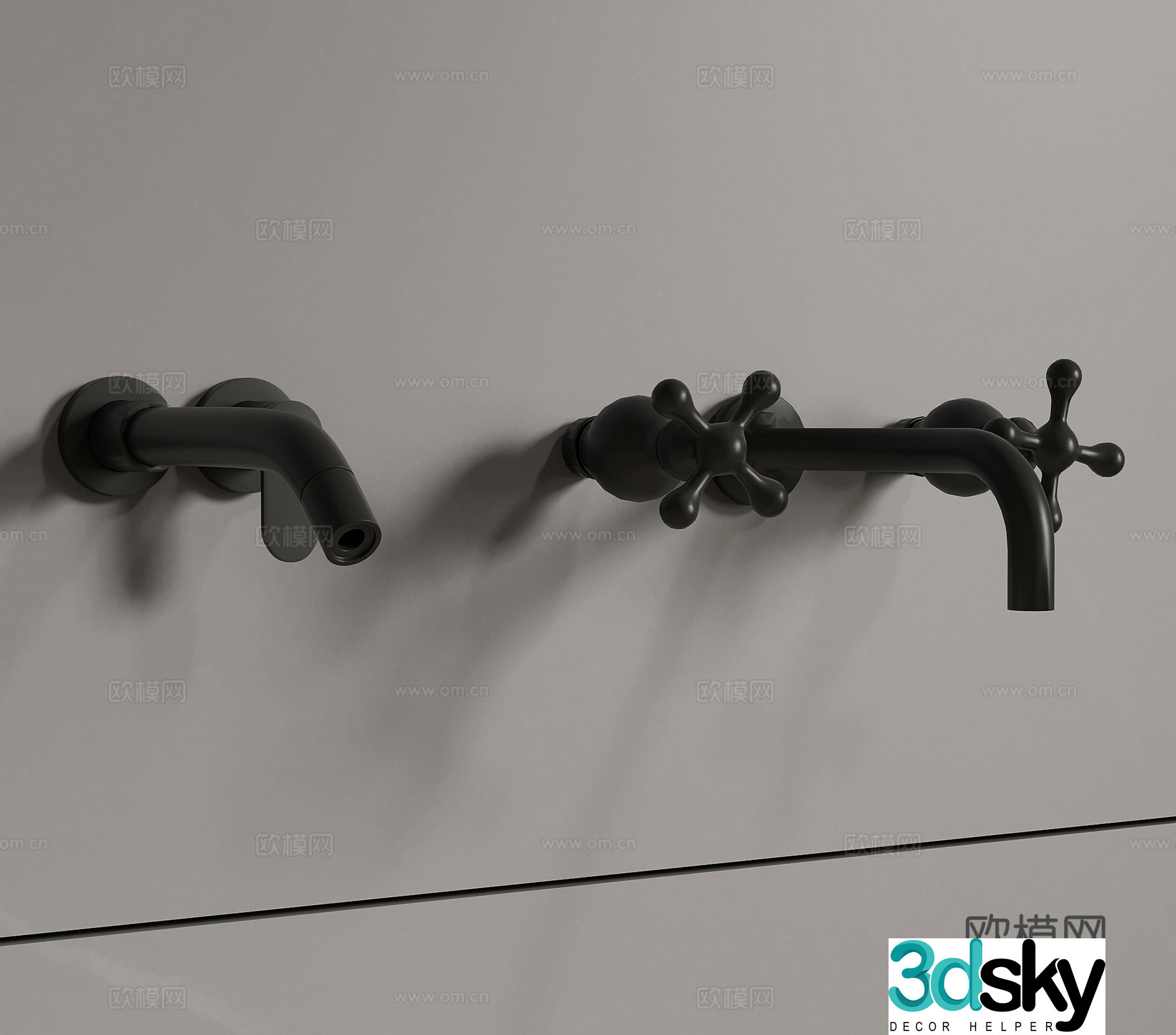Modern faucet Wall-out faucet 3D model