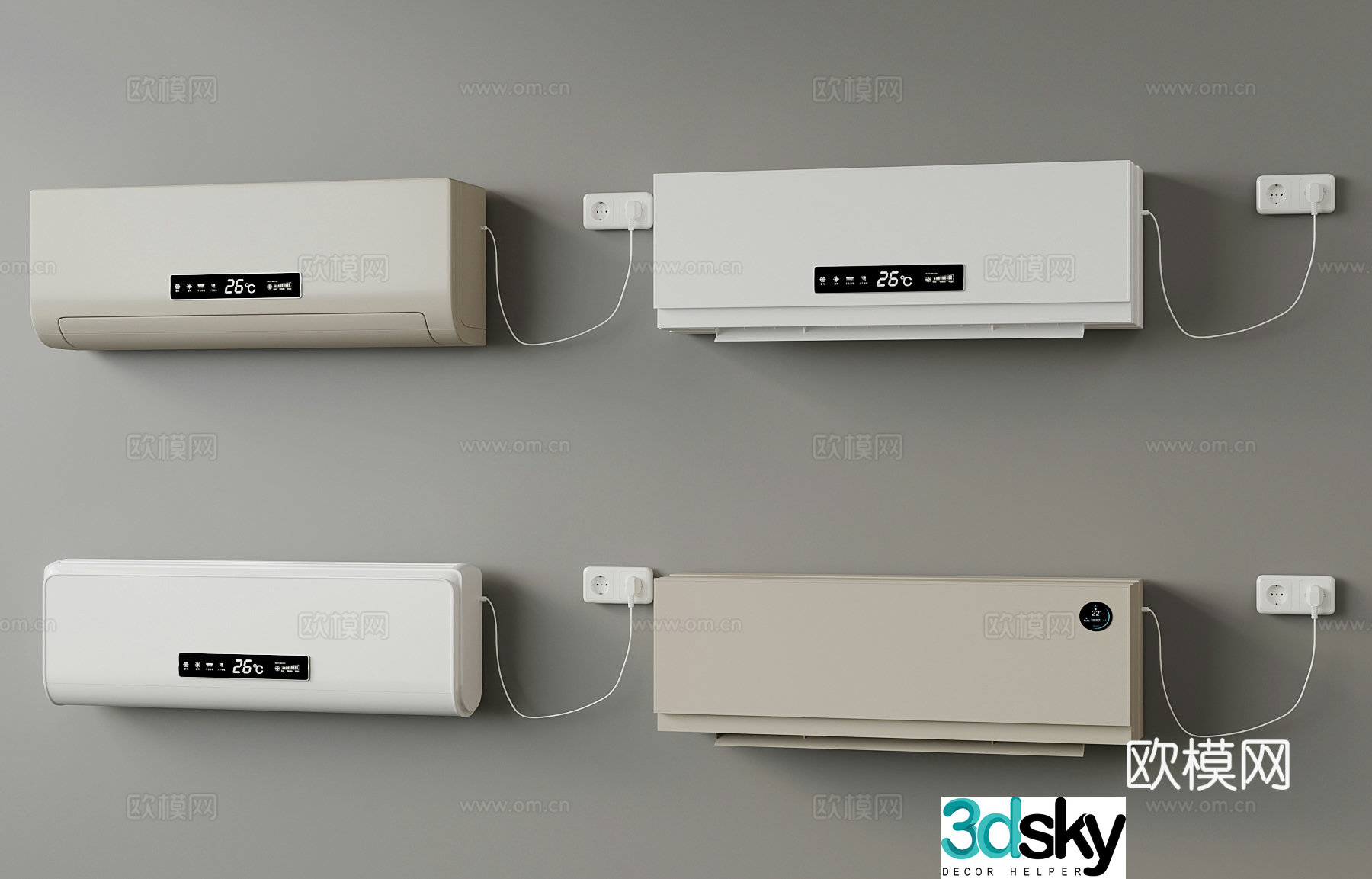 Modern wall-mounted air conditioner Air conditioner 3D model
