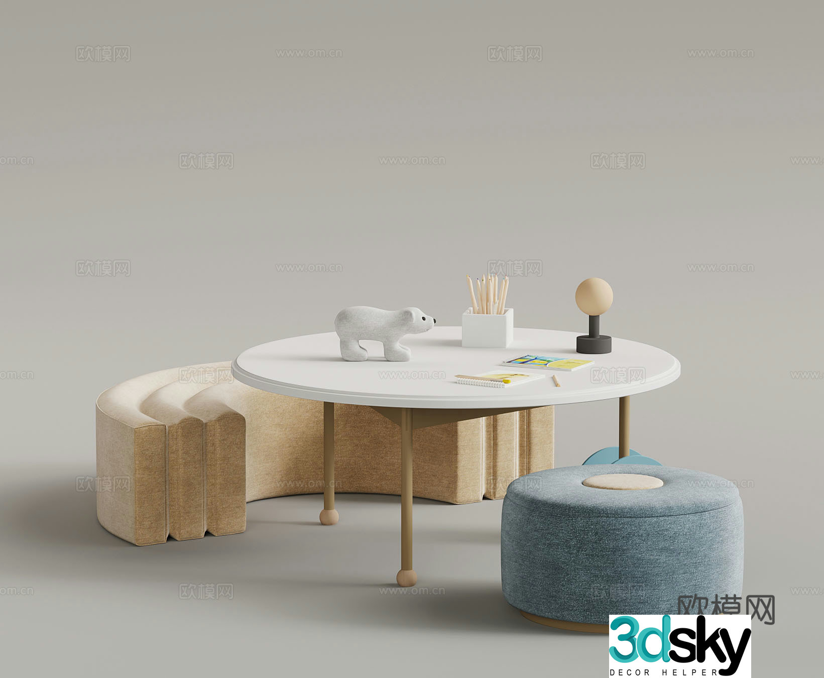 Modern children’s table 3d model