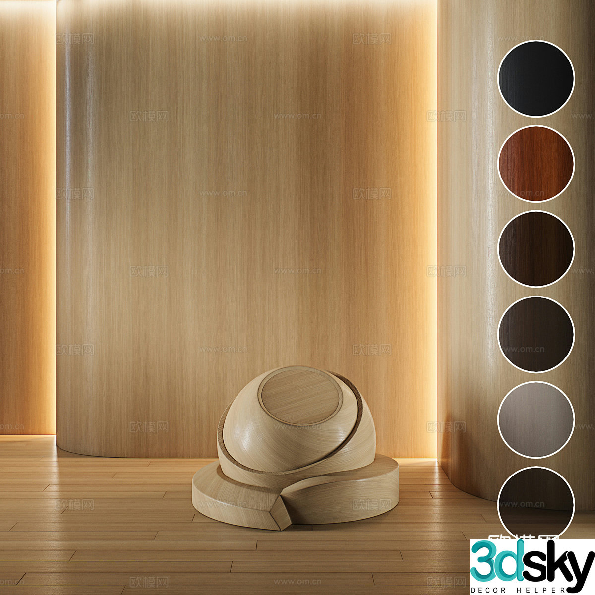 Wooden veneer material 3D model
