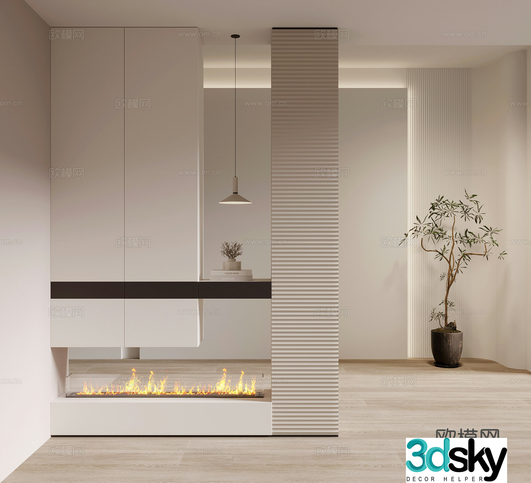 Modern porch cabinet shoe cabinet 3d model