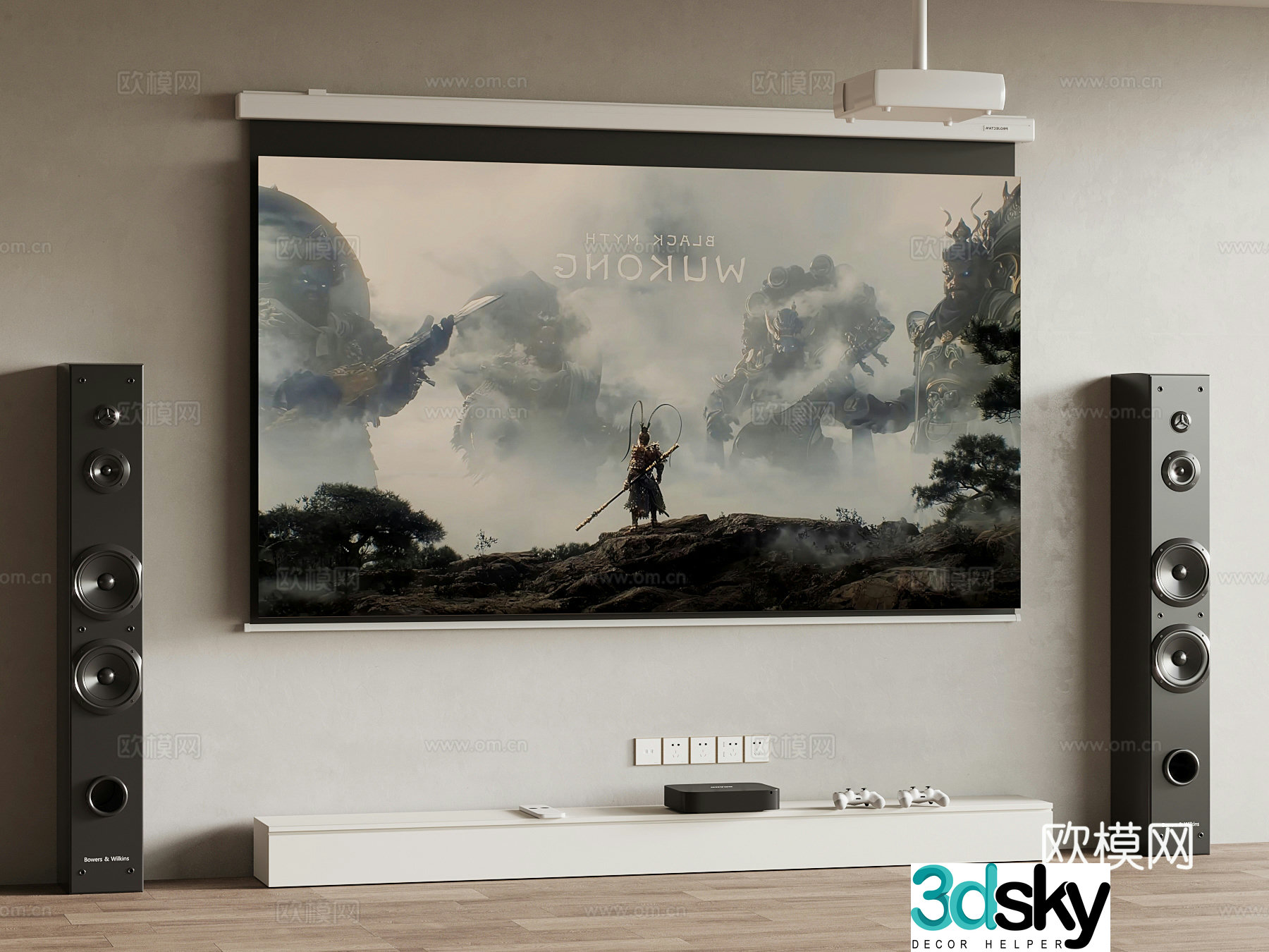Modern audio curtain gamepad 3d model
