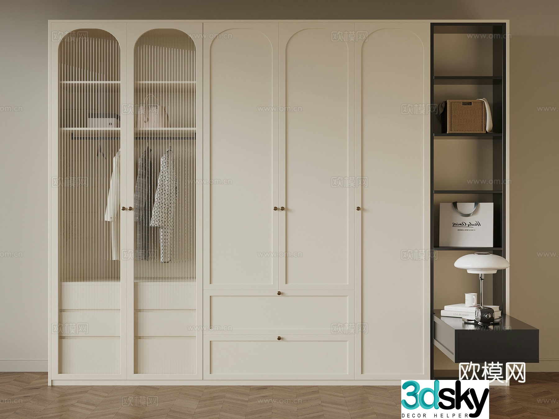 French cream wardrobe bathroom medieval style bathroom toilet 3d model