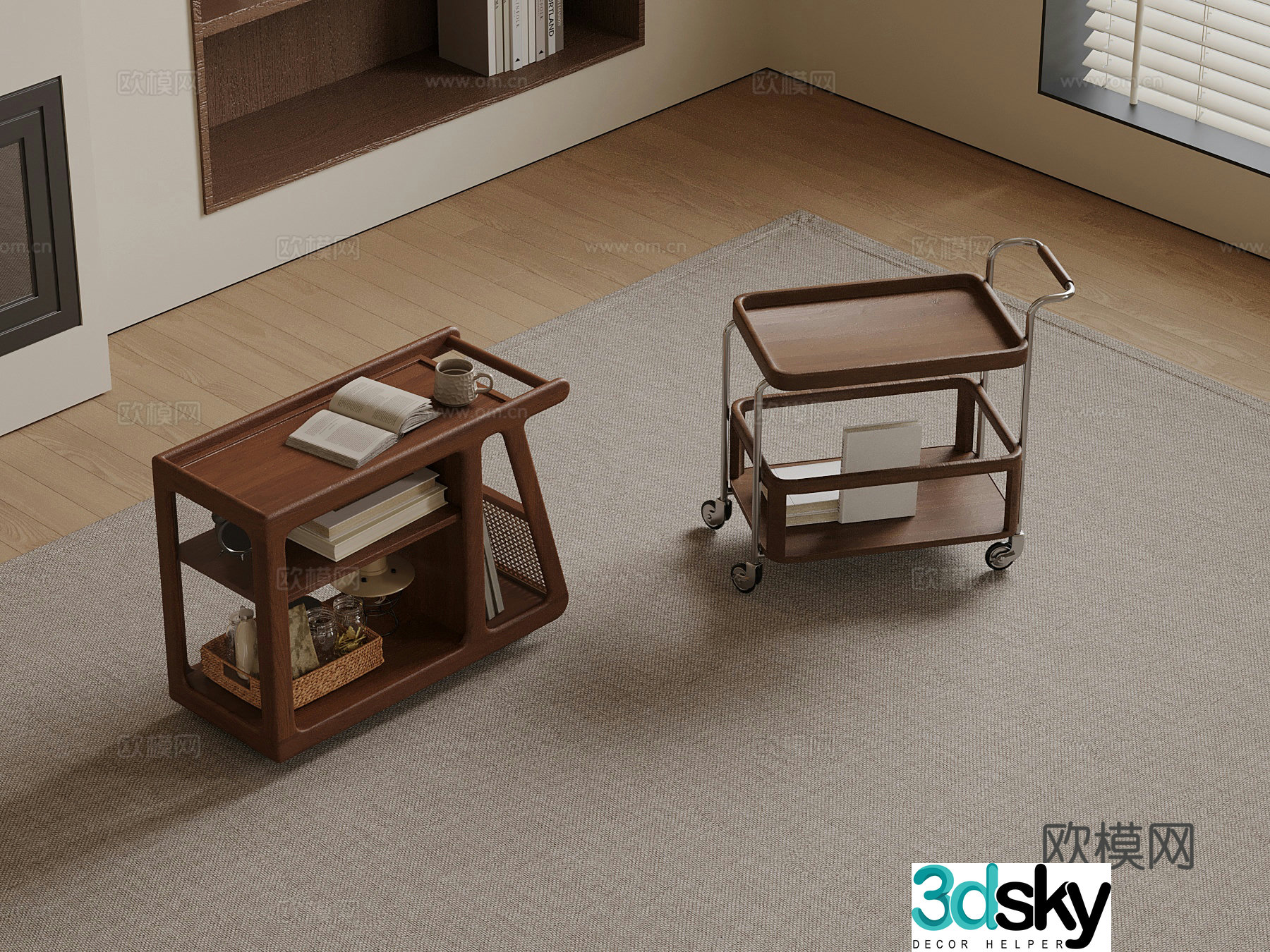 Middle-aged side table 3D model