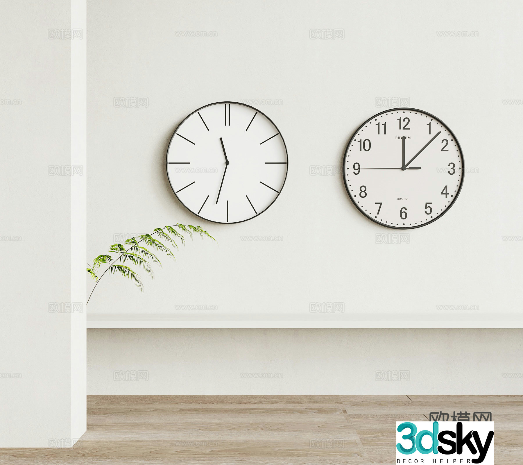 Modern clock wall clock 3d model