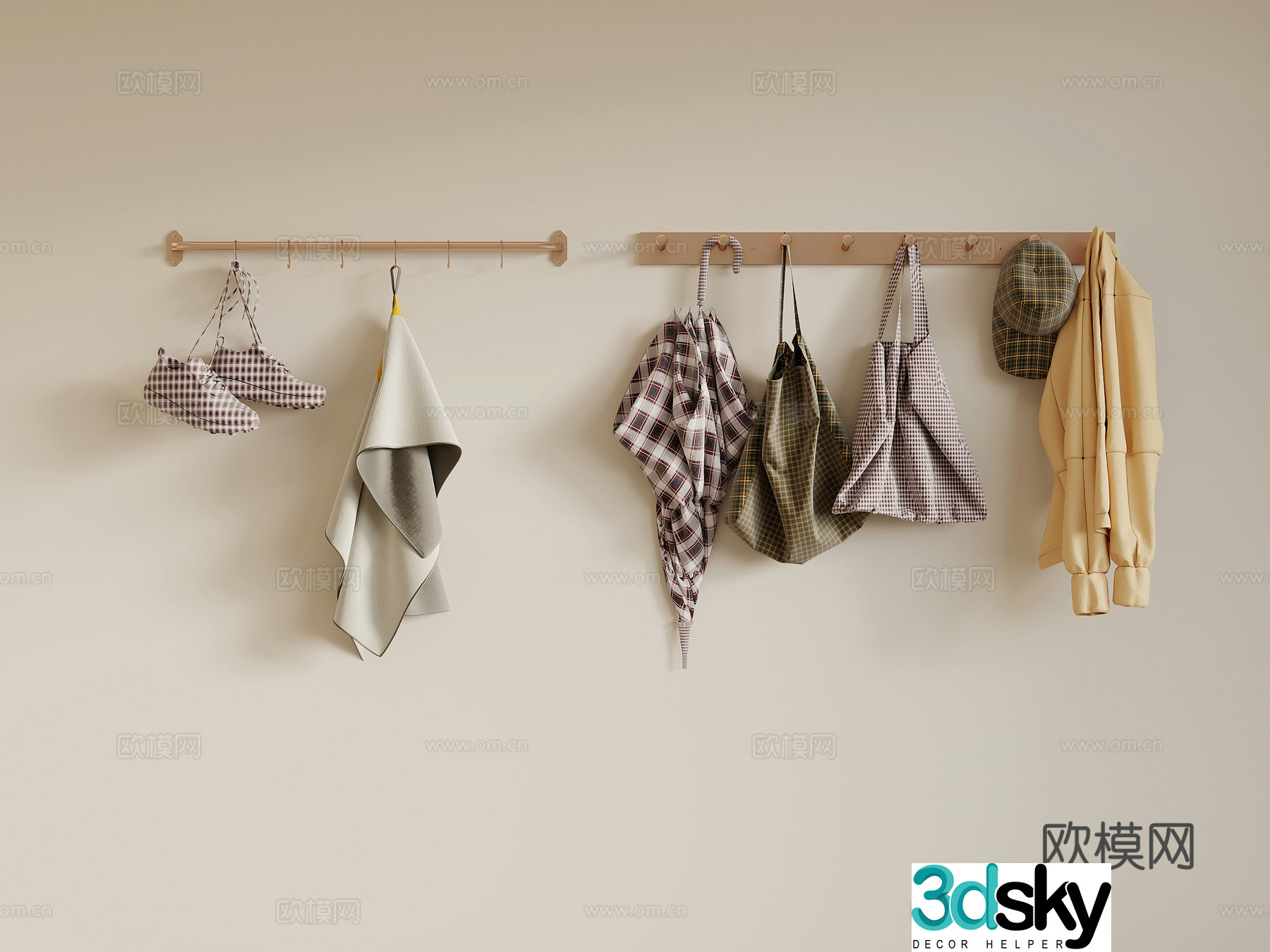 Modern clothes hook clothes hanger 3d model