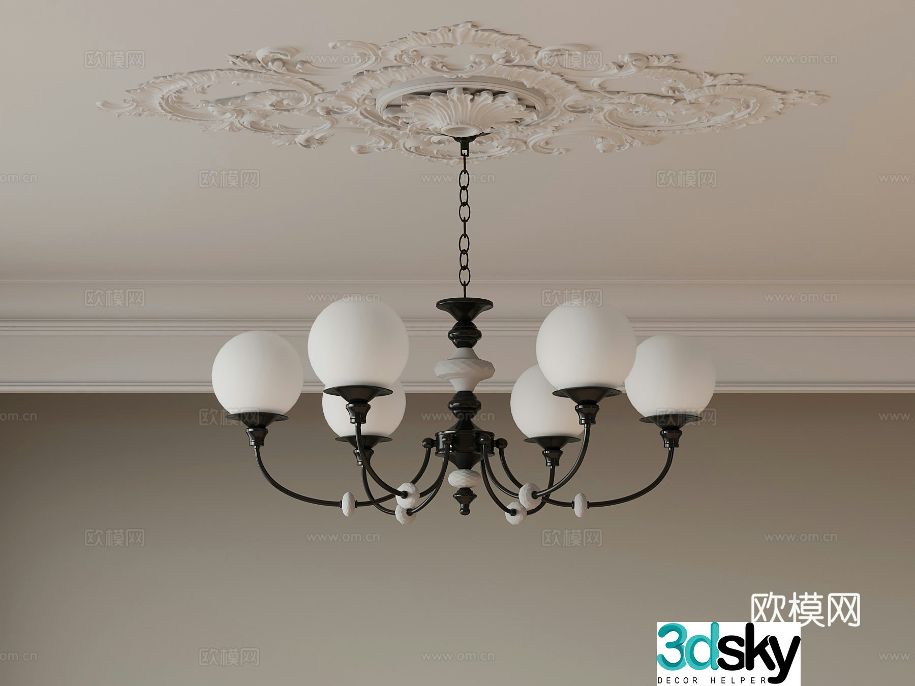 French chandeliers 3d model
