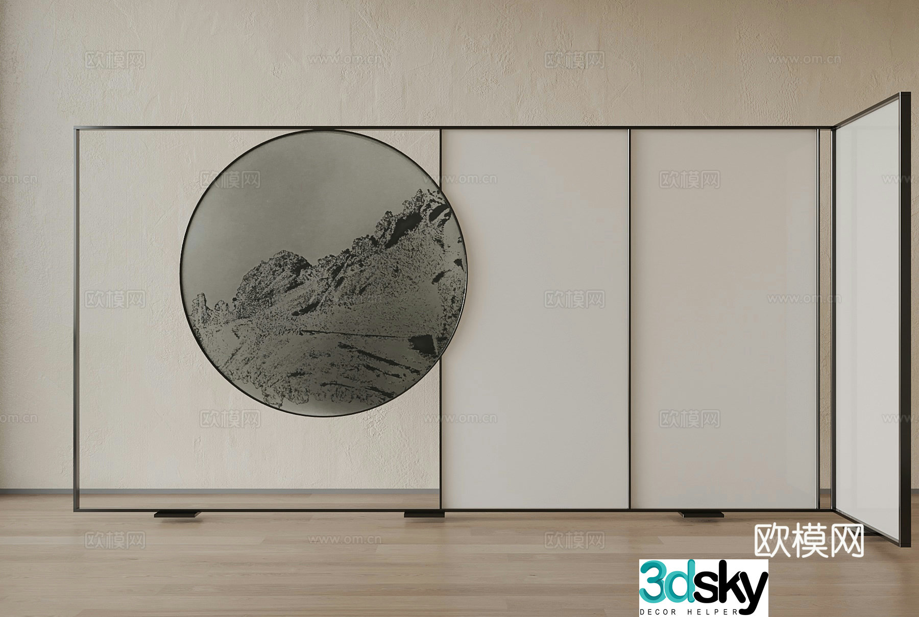 Screen New Chinese-style screen partition 3D model