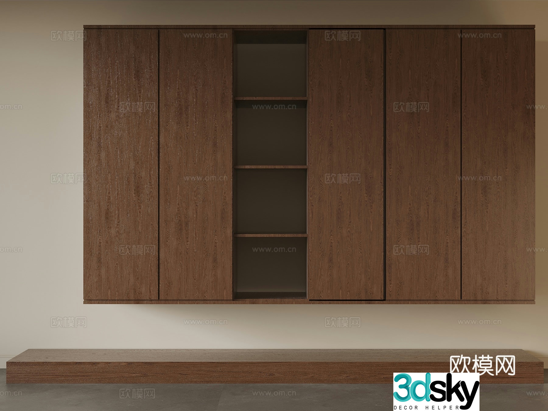 Middle-aged wind wardrobe 3d model