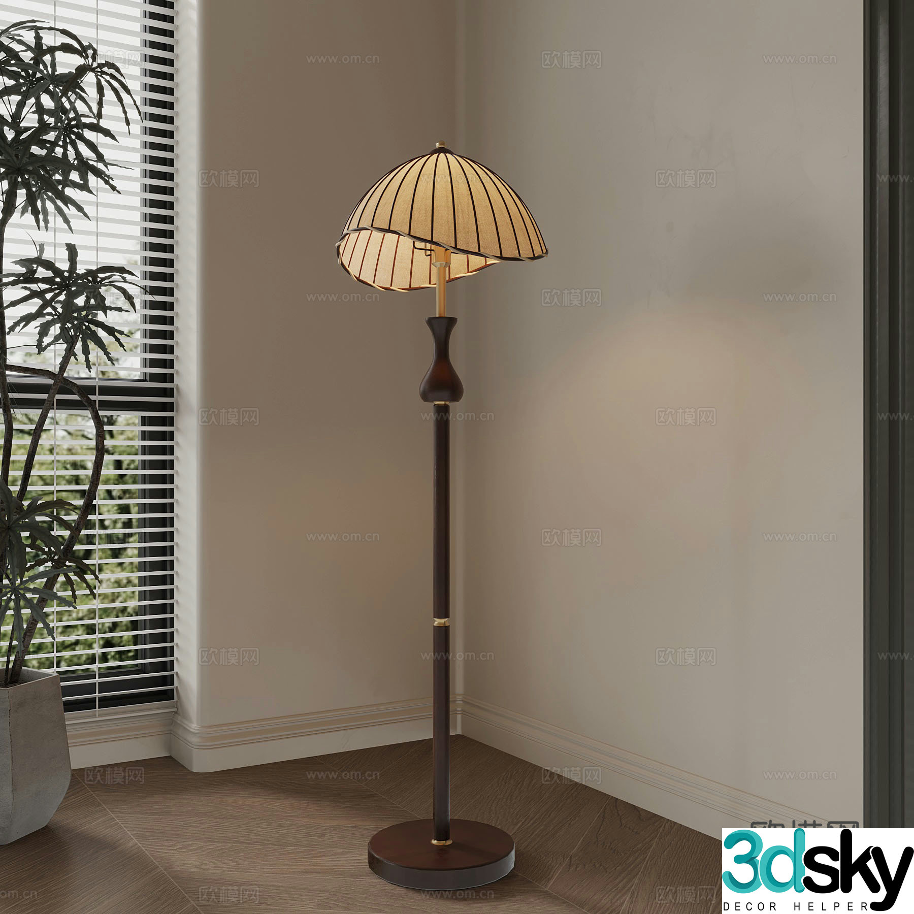 French floor lamp decorative lamp 3d model