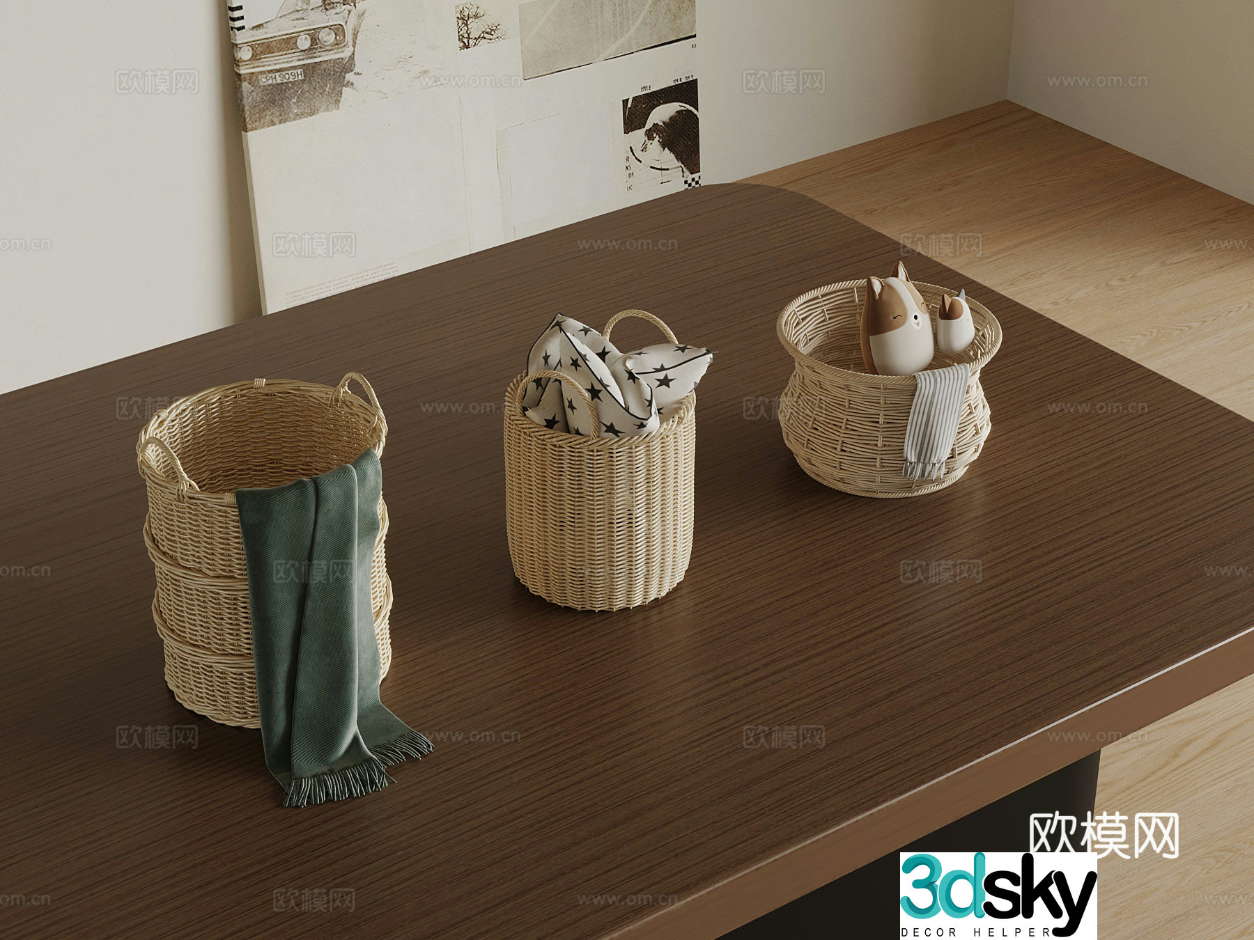 Box Modern Box Storage Basket Weaving Storage Basket 3D Model